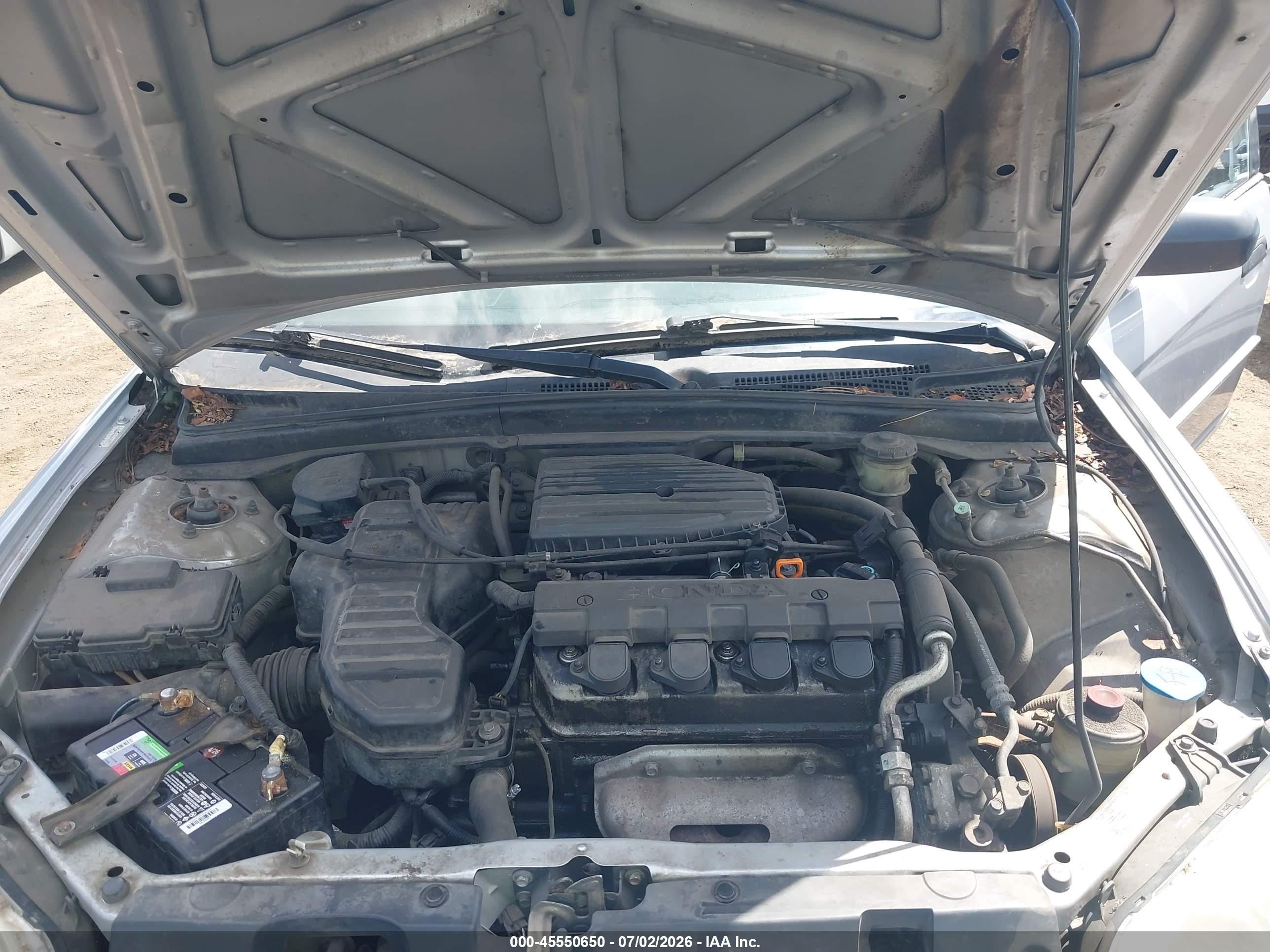 2001 Honda Civic Lx Silver vin: JHMES16511S012235