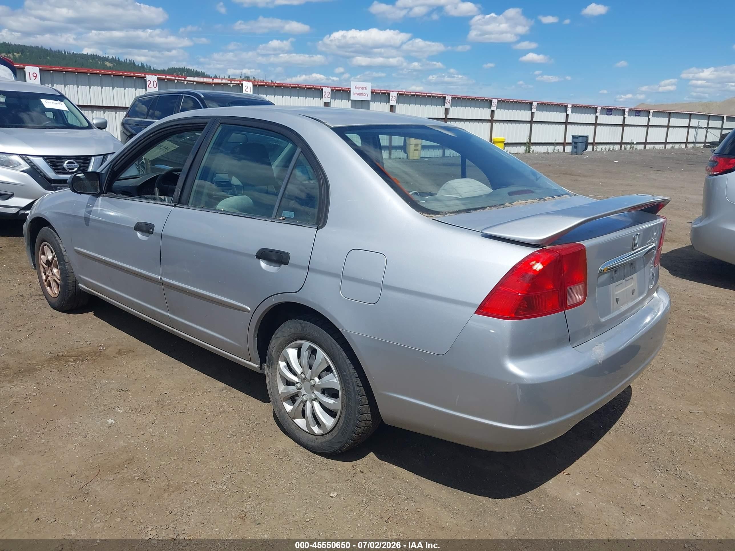2001 Honda Civic Lx Silver vin: JHMES16511S012235