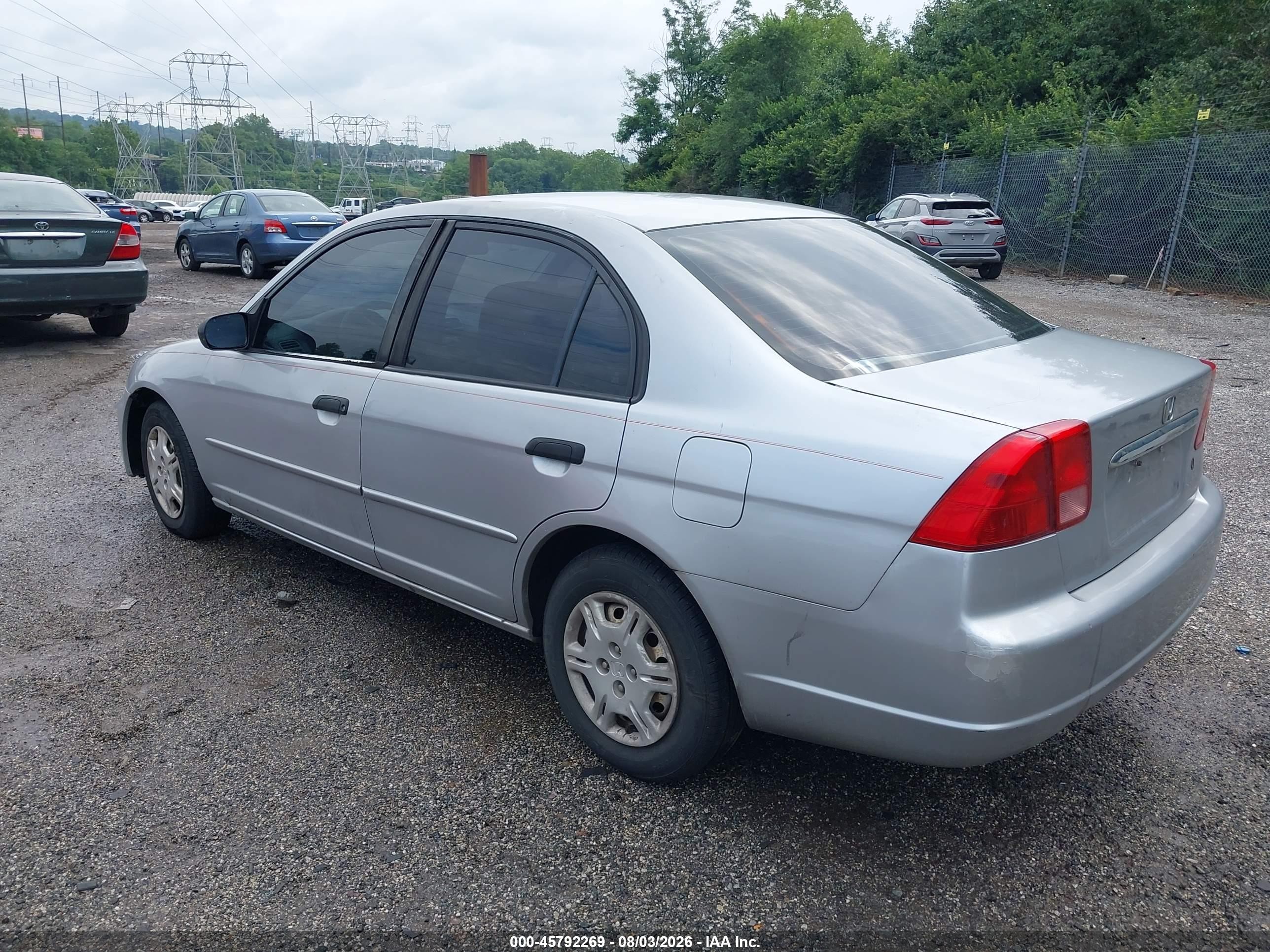 2001 Honda Civic Lx Silver vin: JHMES16521S010154