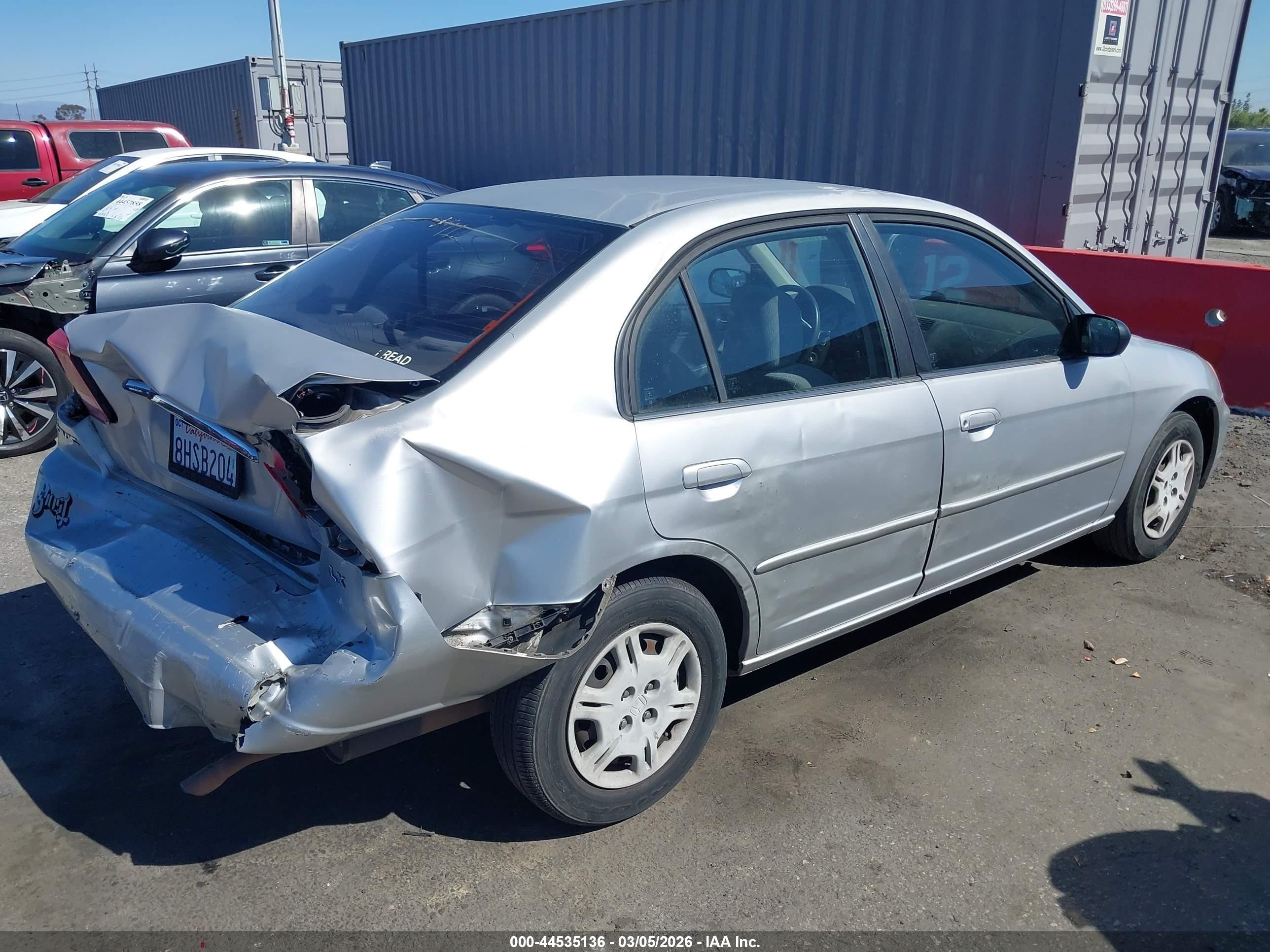 2002 Honda Civic Lx Серебряный vin: JHMES16522S001570