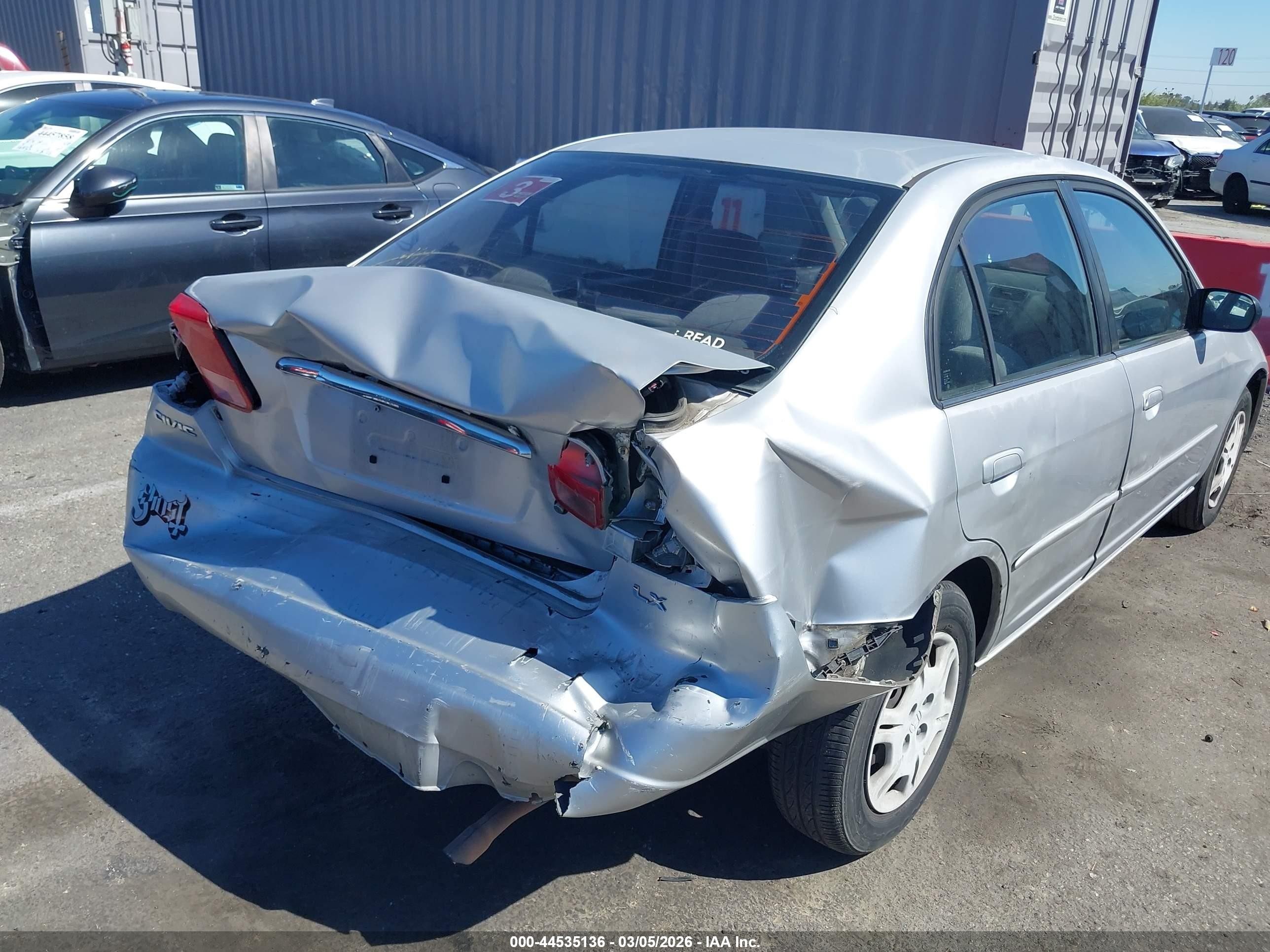 2002 Honda Civic Lx Серебряный vin: JHMES16522S001570