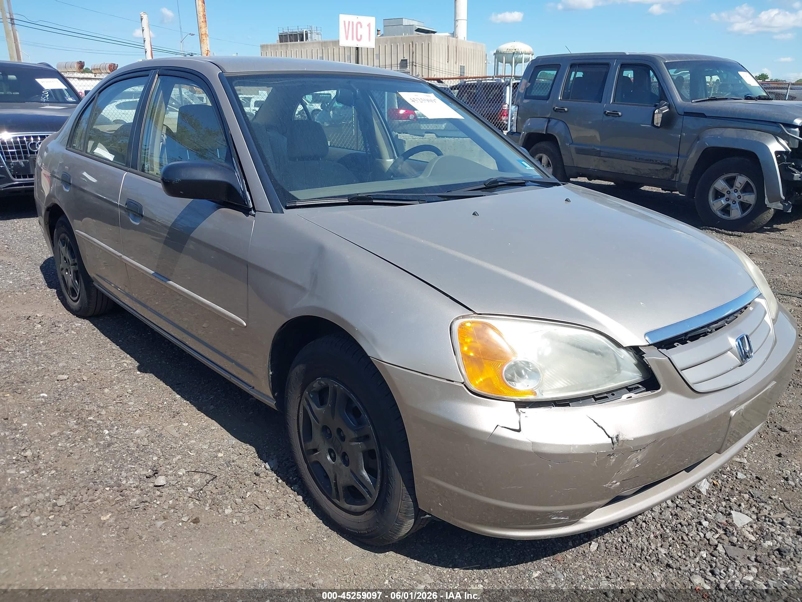 2001 Honda Civic Lx Beige vin: JHMES16531S010437