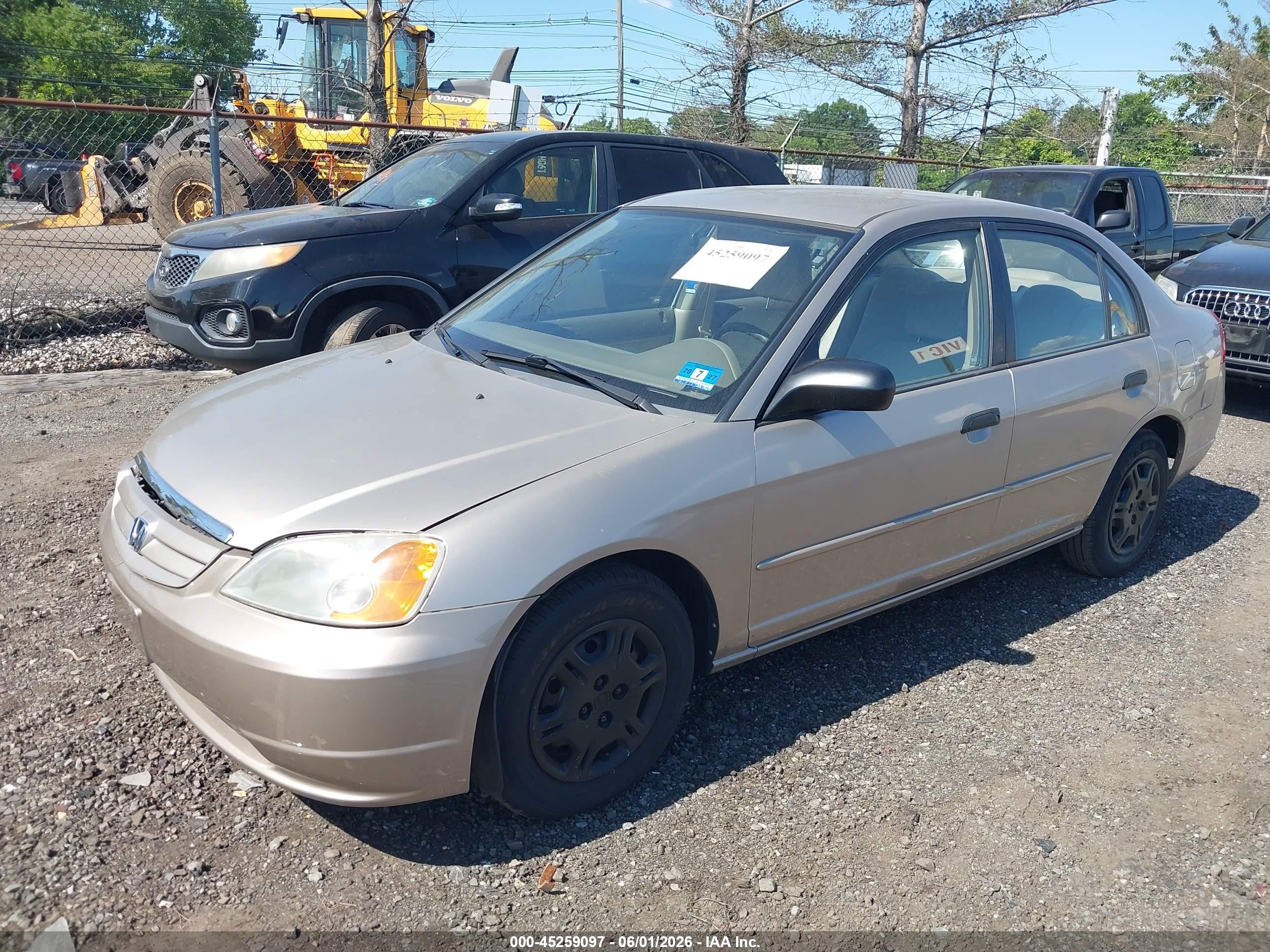 2001 Honda Civic Lx Beige vin: JHMES16531S010437