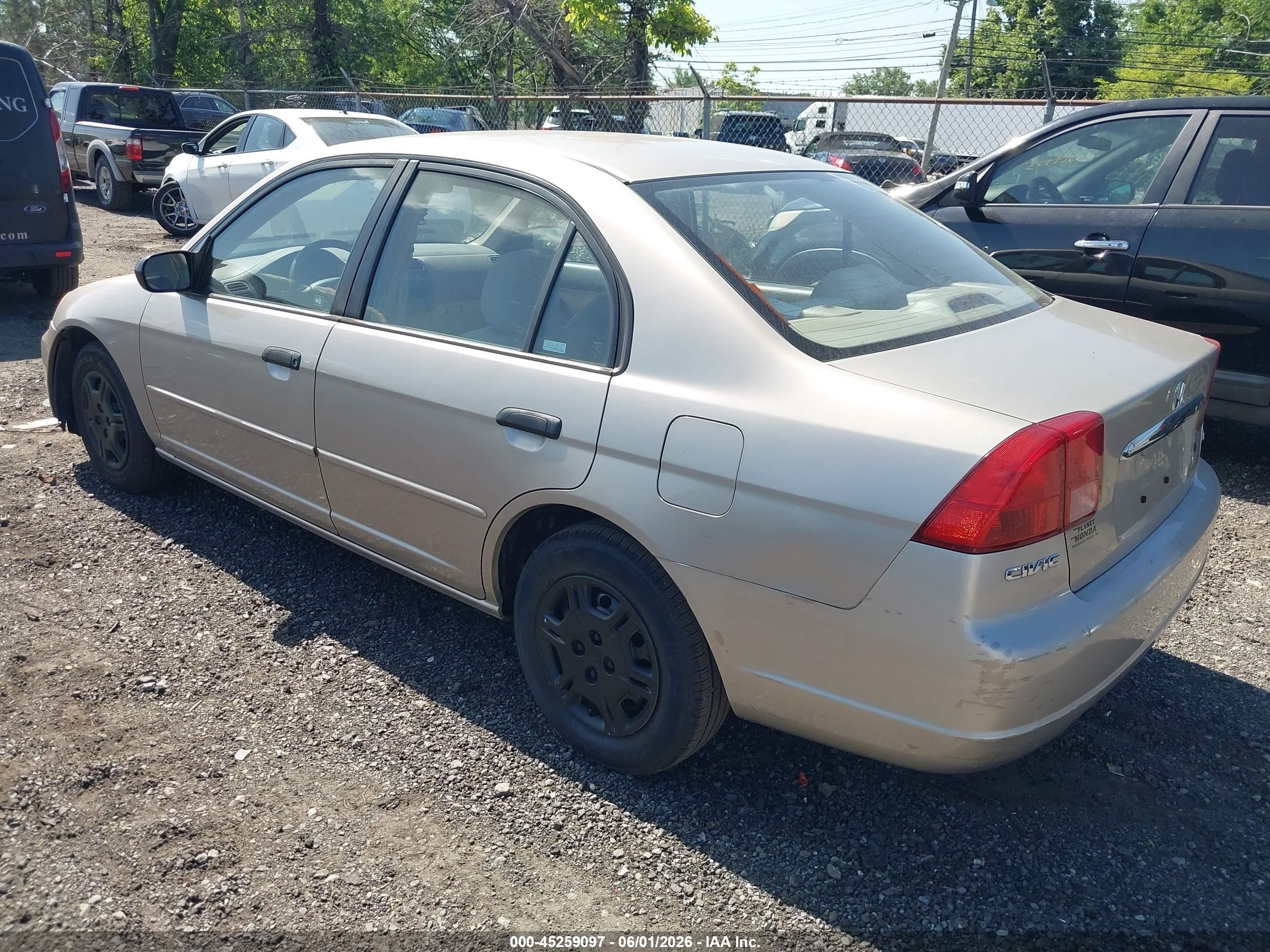 2001 Honda Civic Lx Beige vin: JHMES16531S010437
