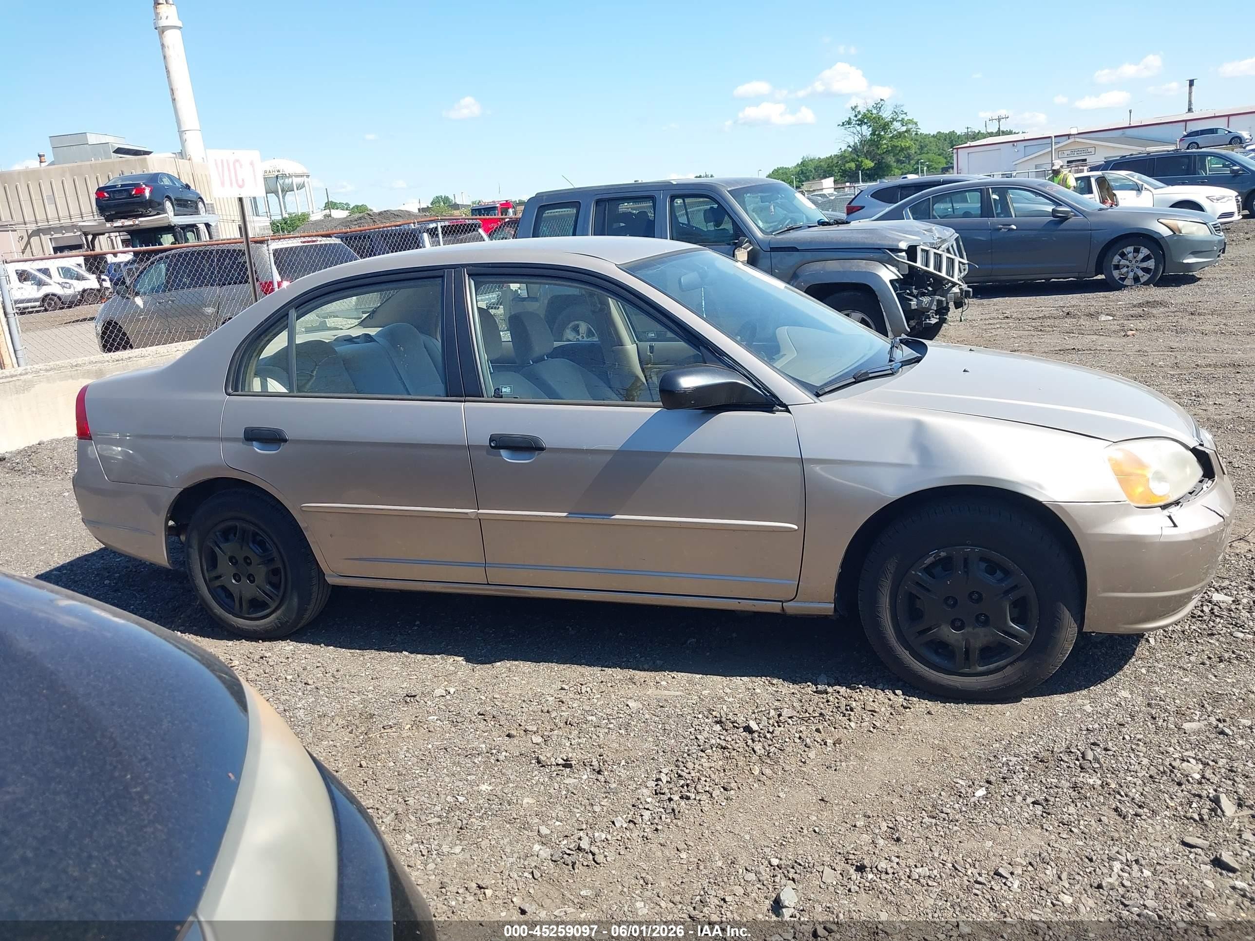 2001 Honda Civic Lx Beige vin: JHMES16531S010437