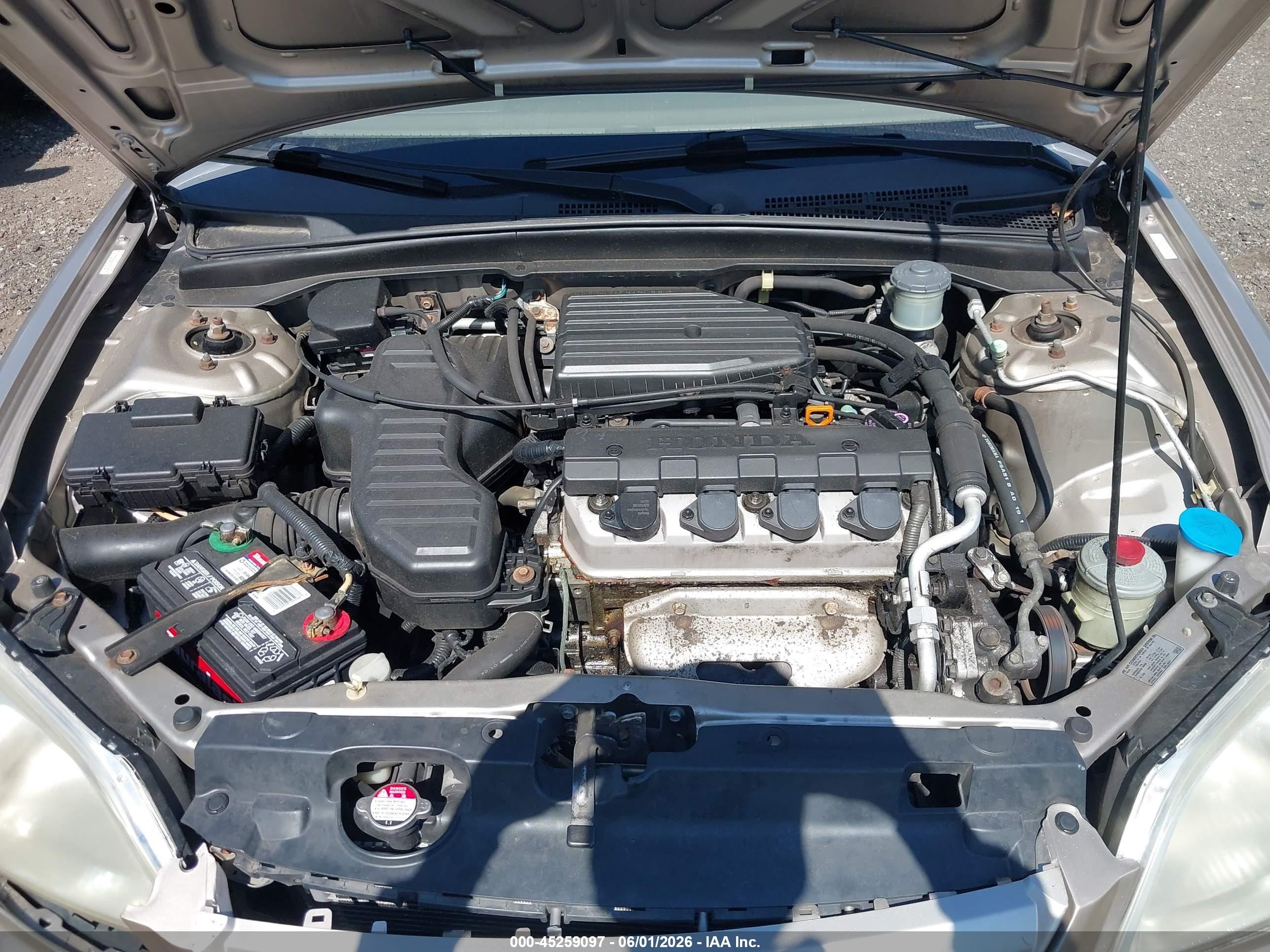 2001 Honda Civic Lx Beige vin: JHMES16531S010437