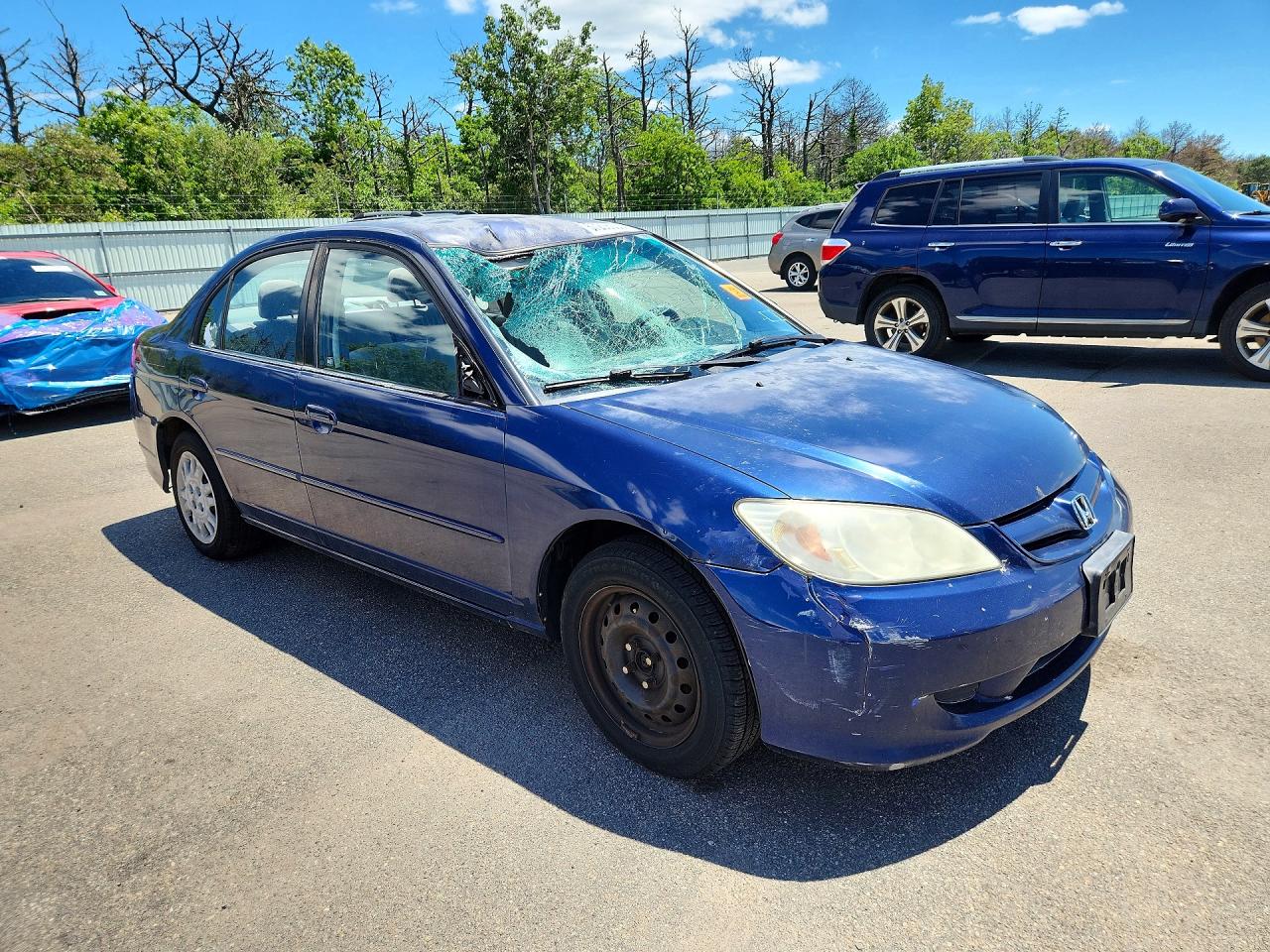 2005 Honda Civic Lx Синий vin: JHMES16535S001629