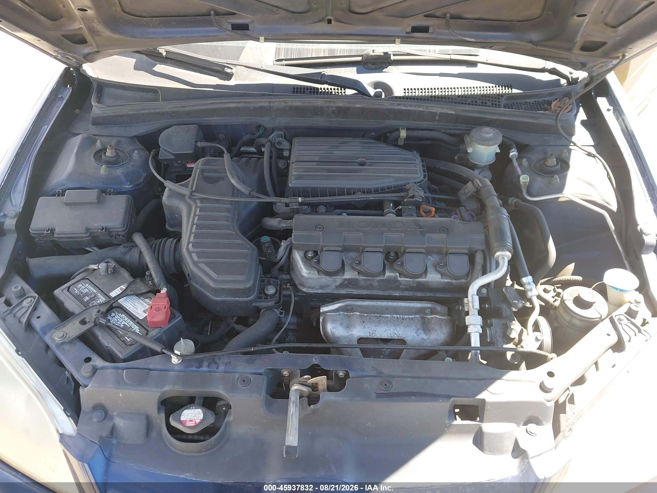 2005 Honda Civic Lx Dark Blue vin: JHMES16535S007883