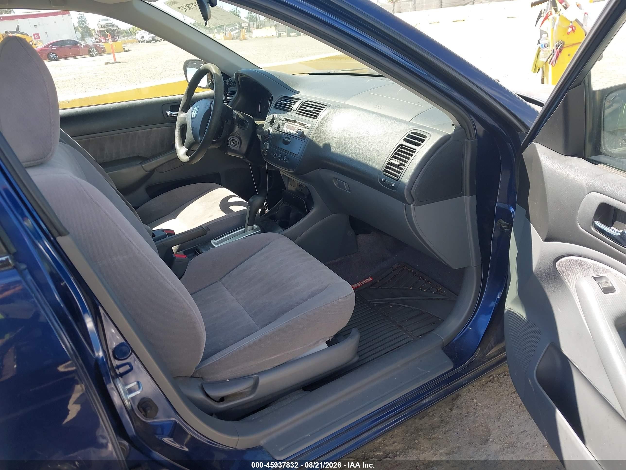 2005 Honda Civic Lx Dark Blue vin: JHMES16535S007883