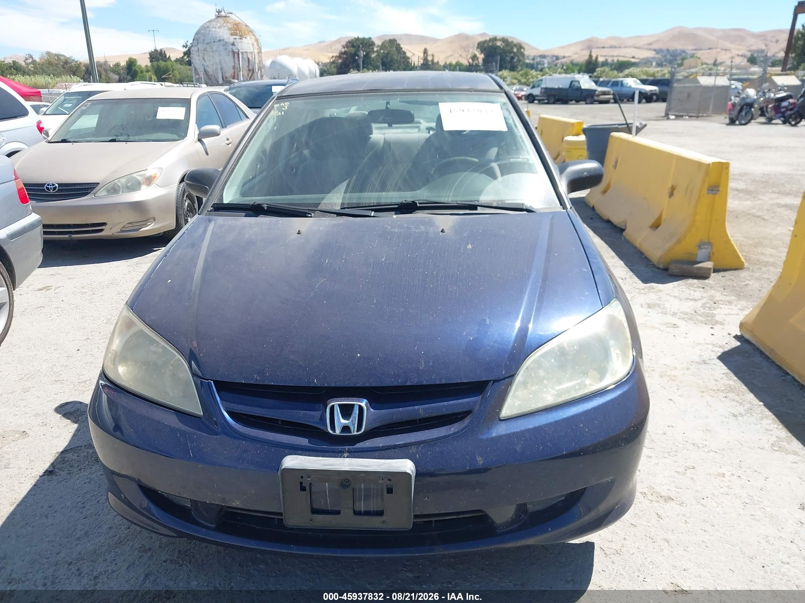2005 Honda Civic Lx Dark Blue vin: JHMES16535S007883