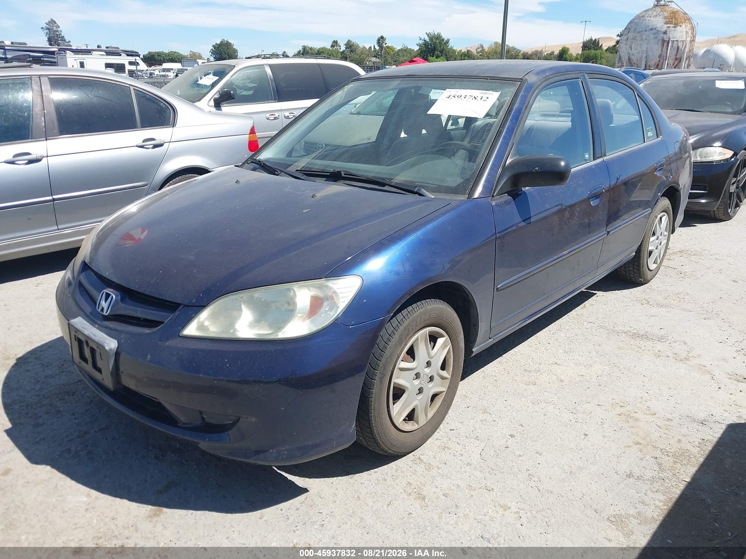 2005 Honda Civic Lx Dark Blue vin: JHMES16535S007883