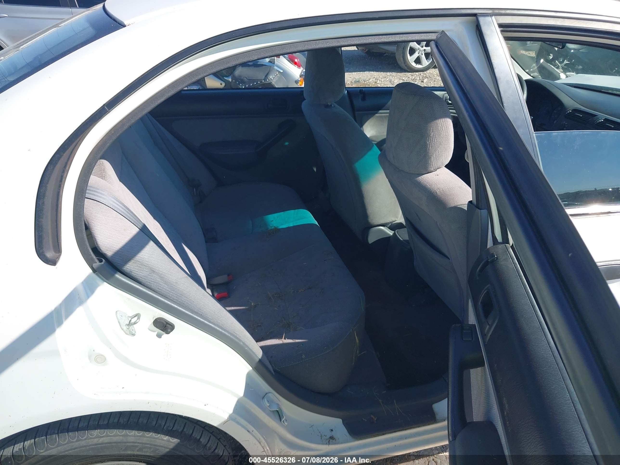 2001 Honda Civic Lx White vin: JHMES16541S012049