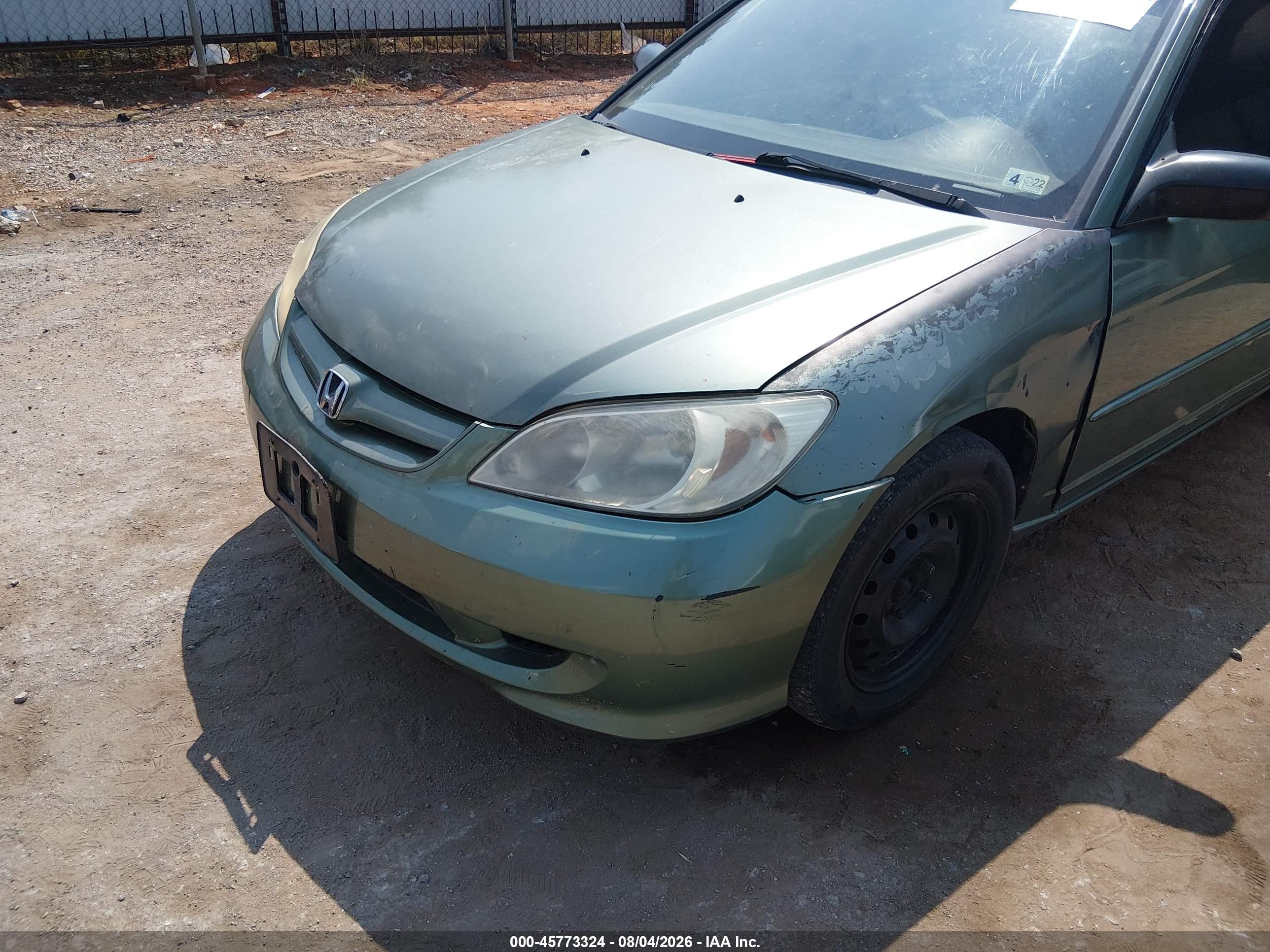 2004 Honda Civic Lx Зеленый vin: JHMES16544S001220
