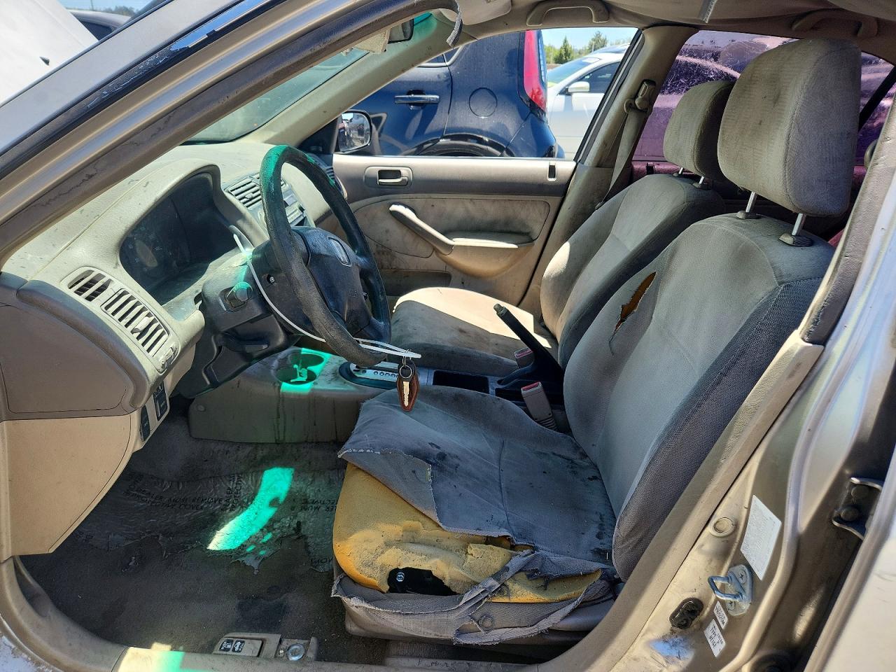 2001 Honda Civic Lx Gray vin: JHMES16561S003434
