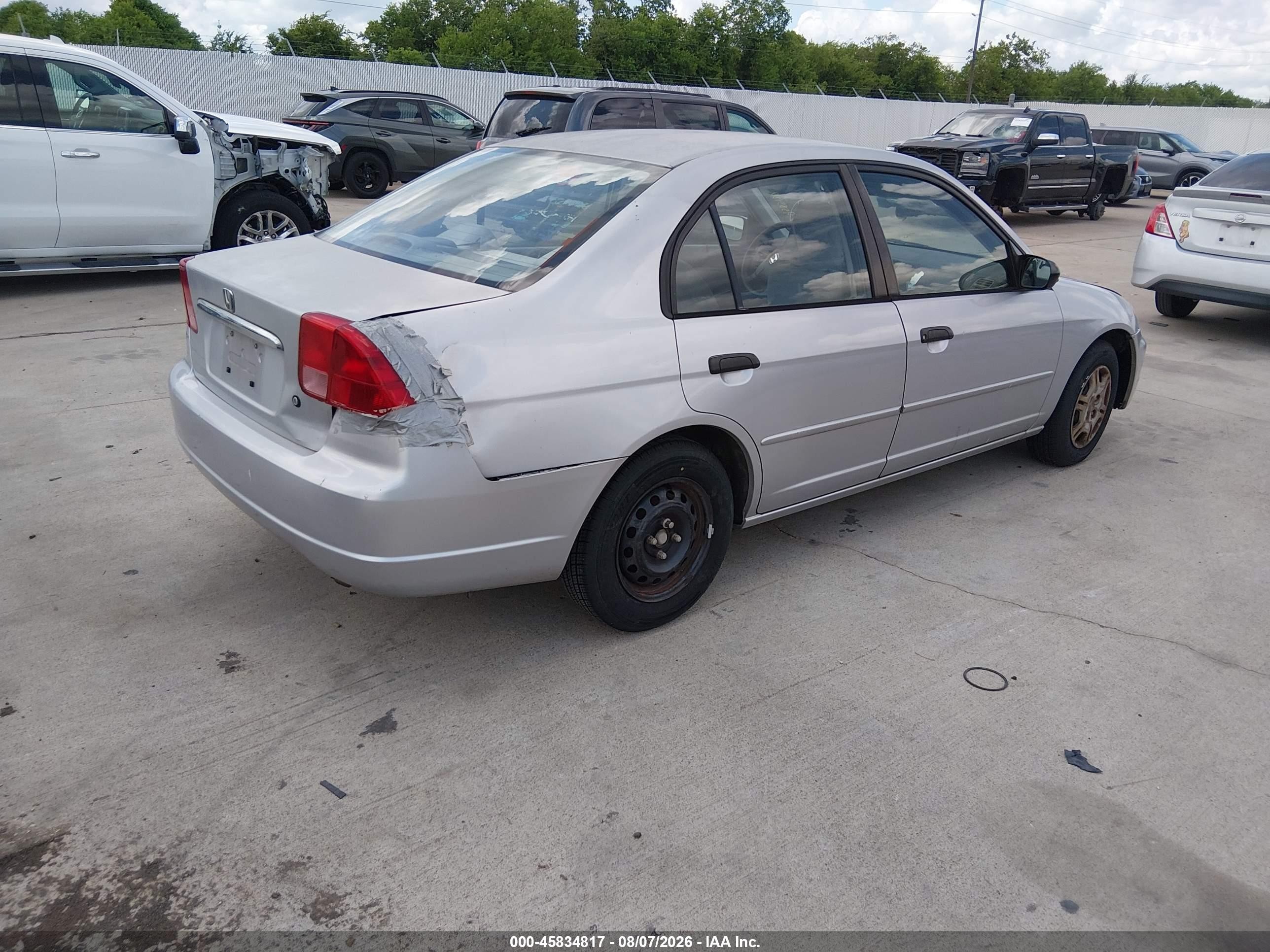 2001 Honda Civic Lx Silver vin: JHMES16591S008451