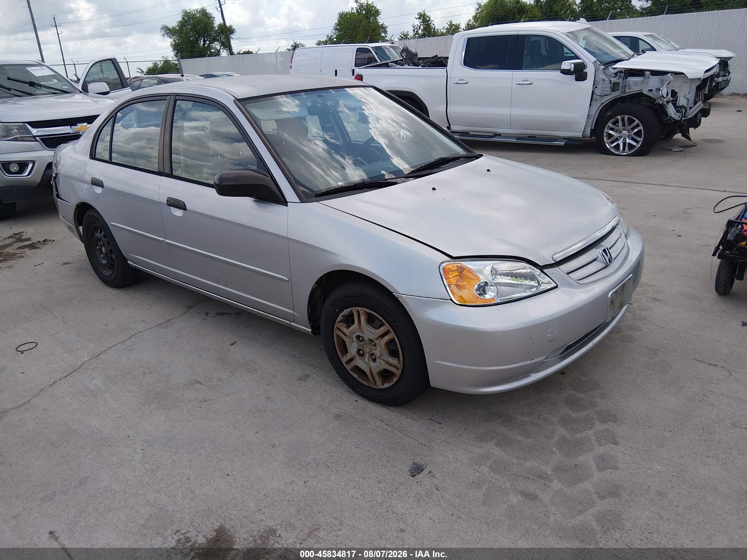 2001 Honda Civic Lx Silver vin: JHMES16591S008451