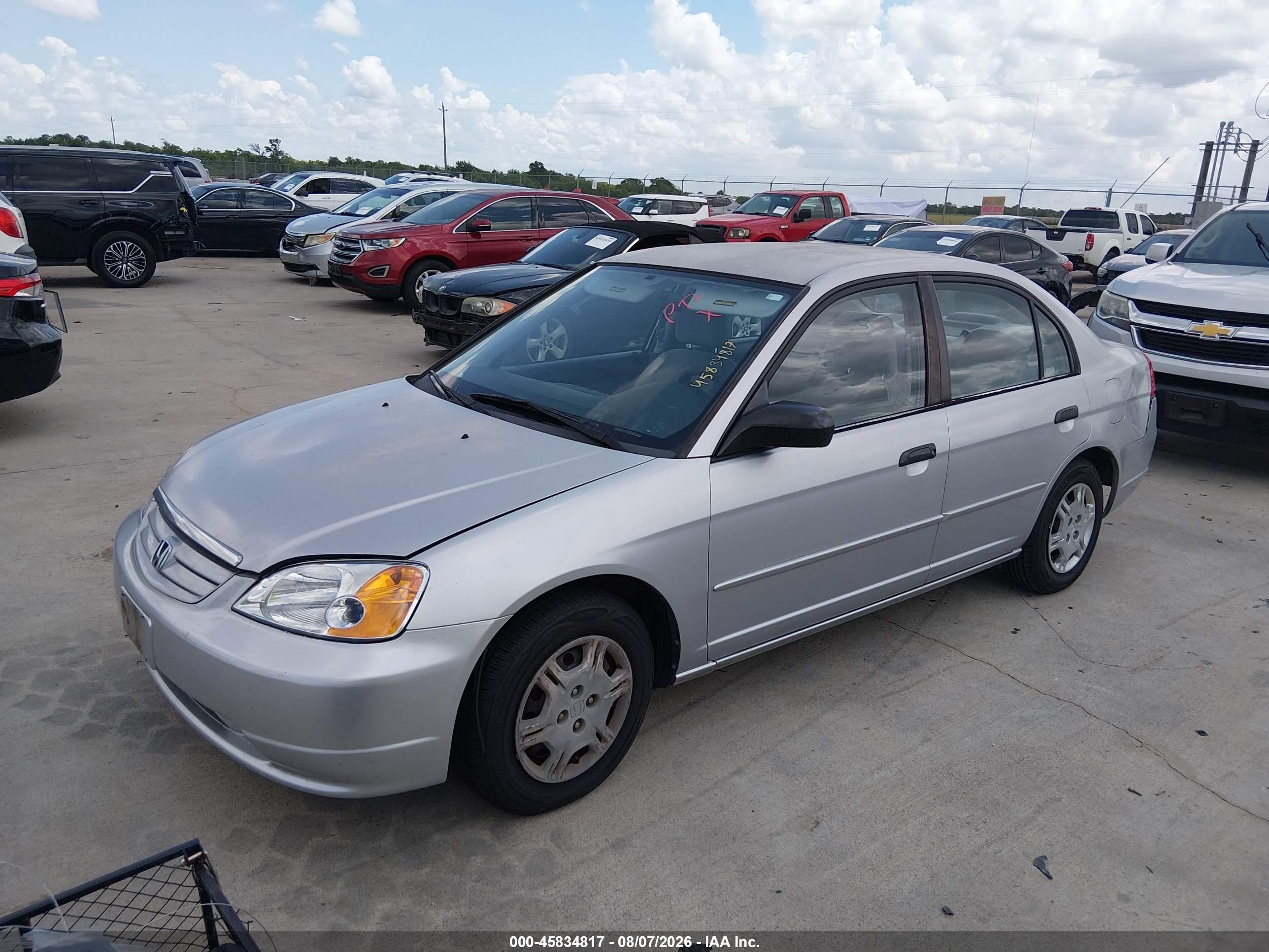 2001 Honda Civic Lx Silver vin: JHMES16591S008451