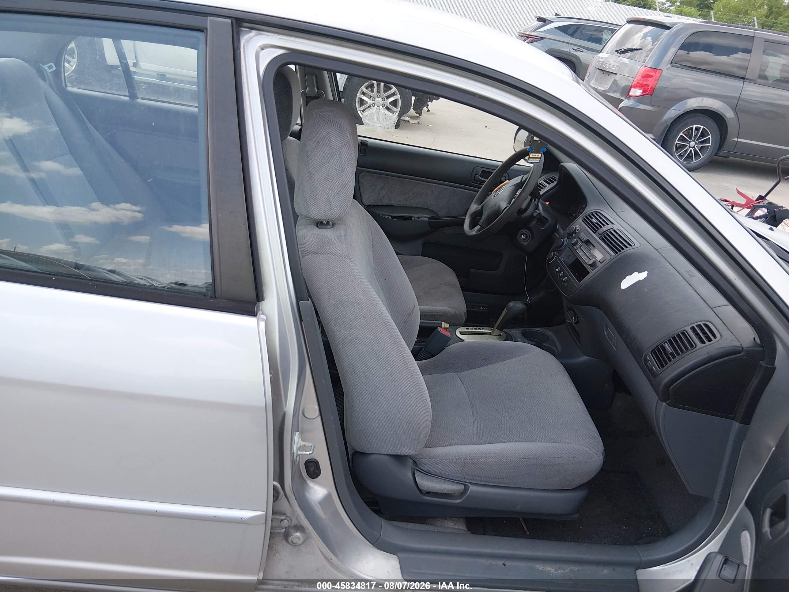 2001 Honda Civic Lx Silver vin: JHMES16591S008451
