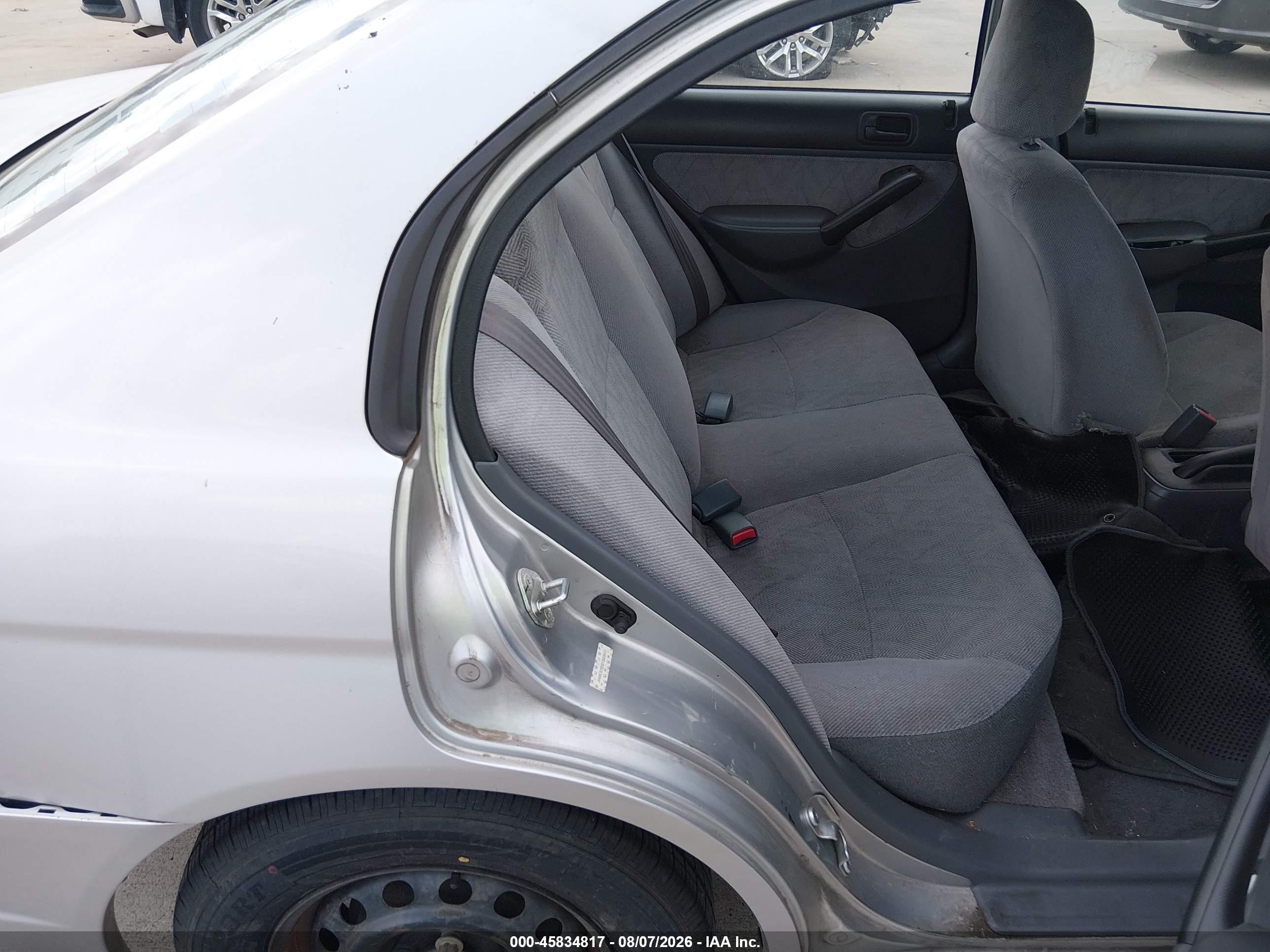 2001 Honda Civic Lx Silver vin: JHMES16591S008451
