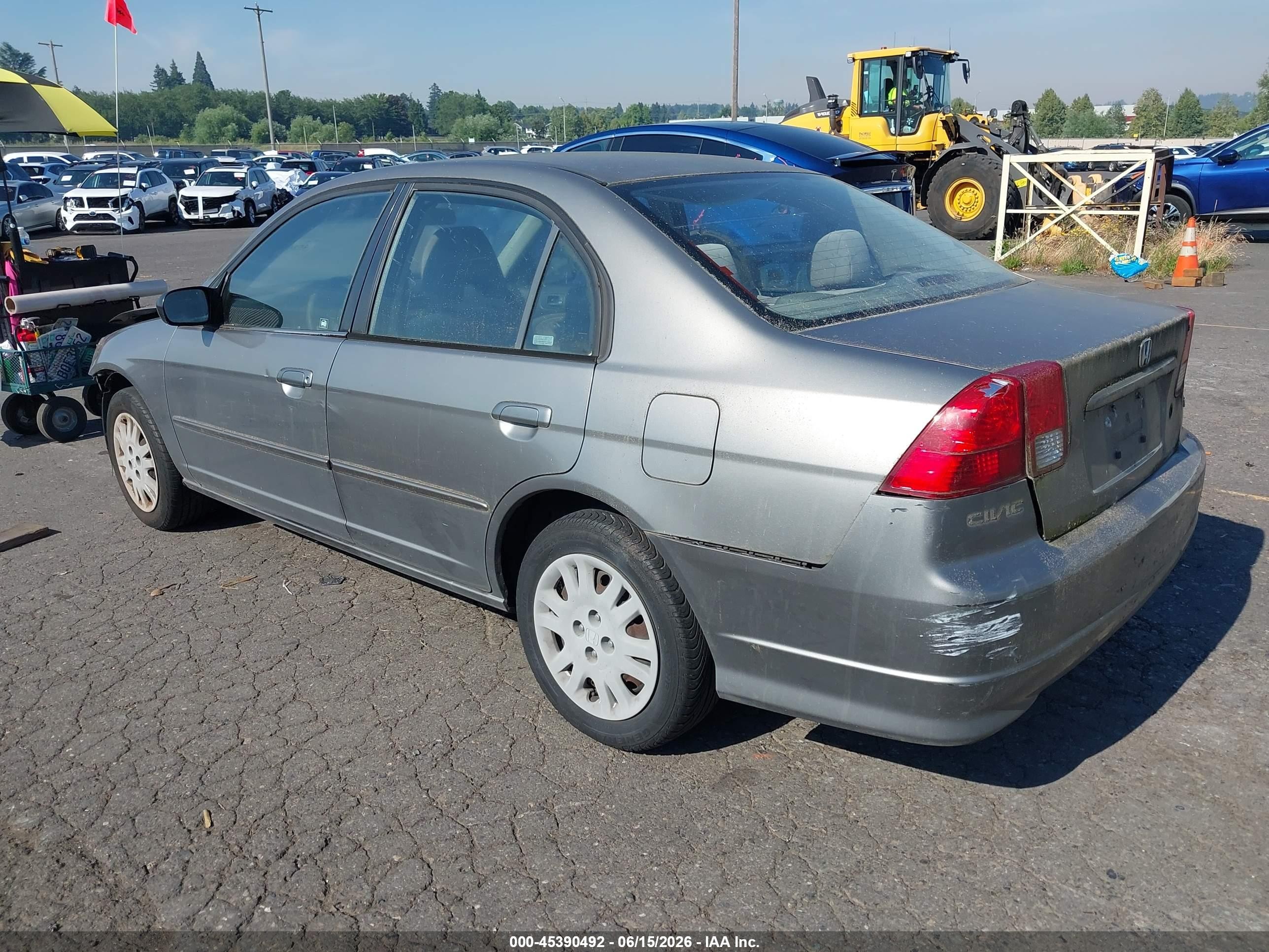 2005 Honda Civic Lx Silver vin: JHMES16595S000226