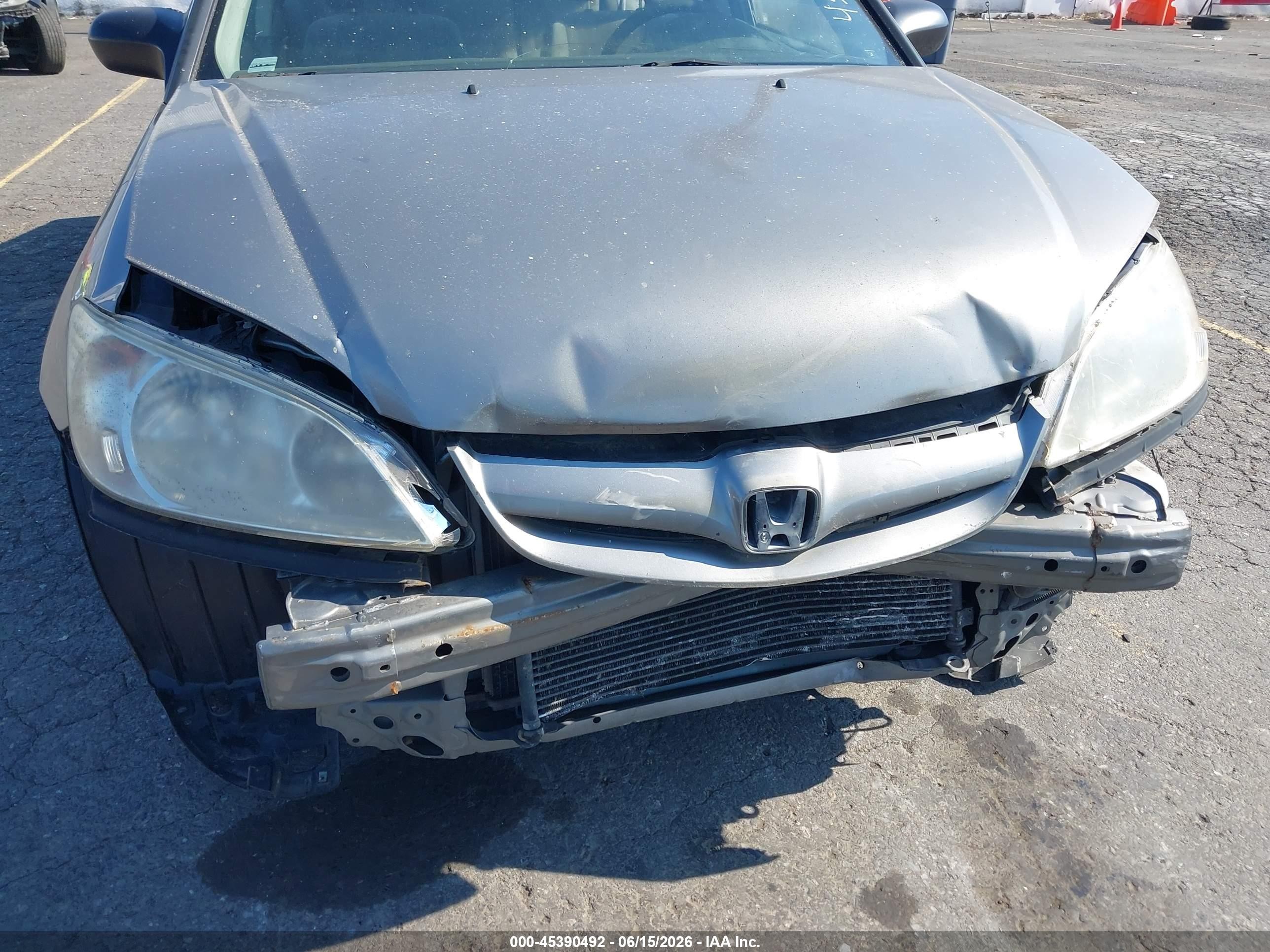 2005 Honda Civic Lx Silver vin: JHMES16595S000226