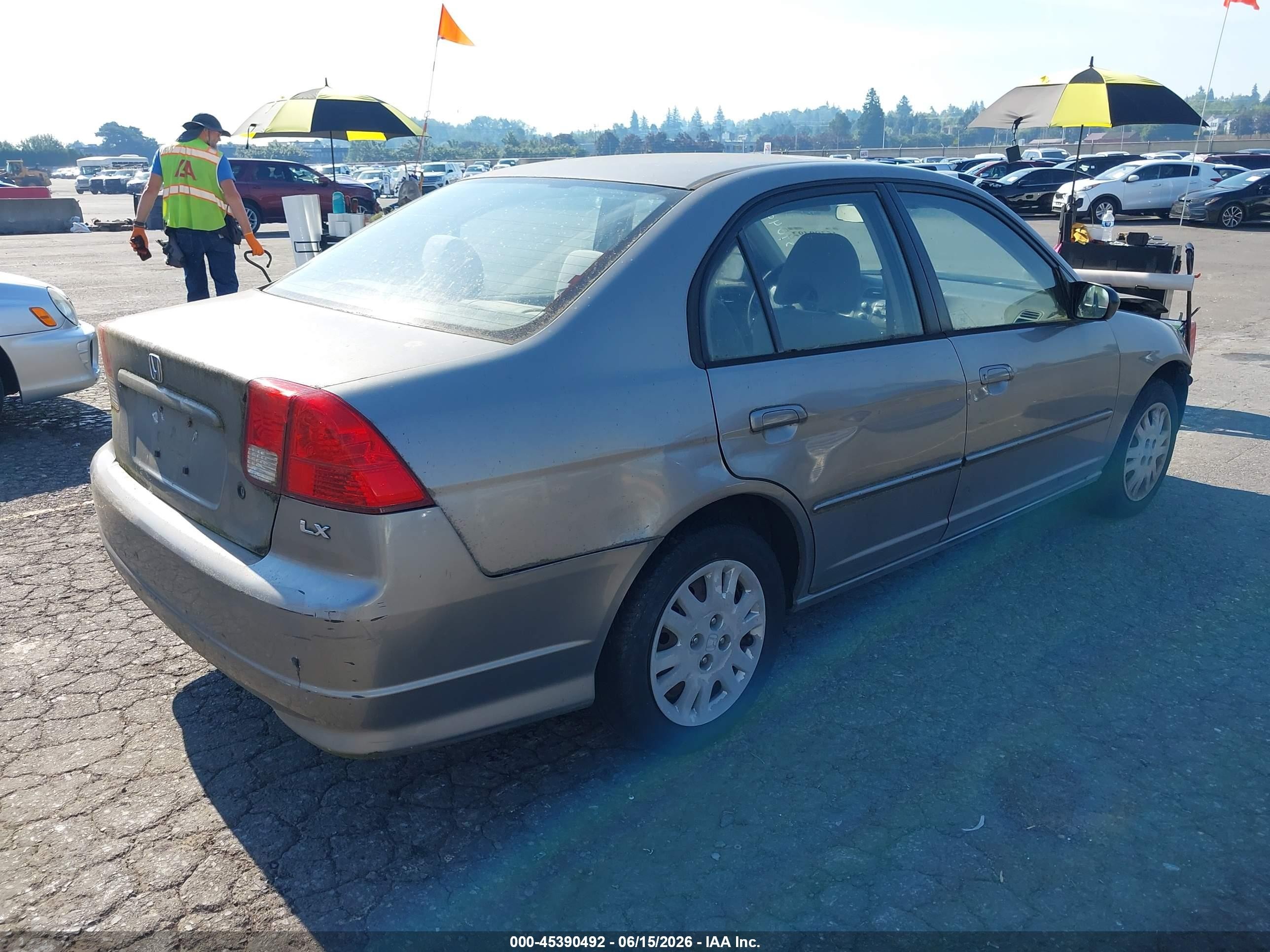 2005 Honda Civic Lx Silver vin: JHMES16595S000226
