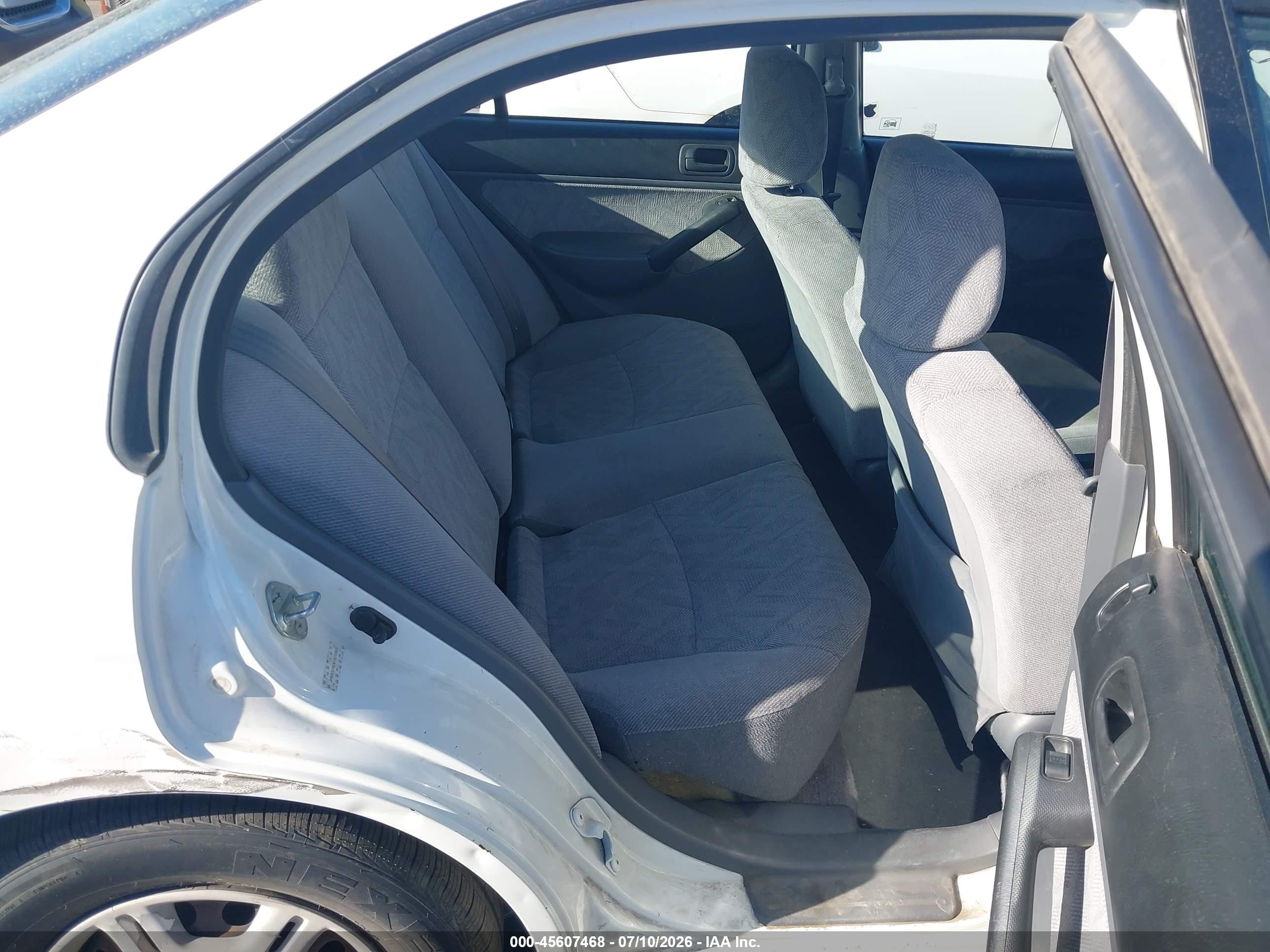 2001 Honda Civic Lx White vin: JHMES165X1S010905