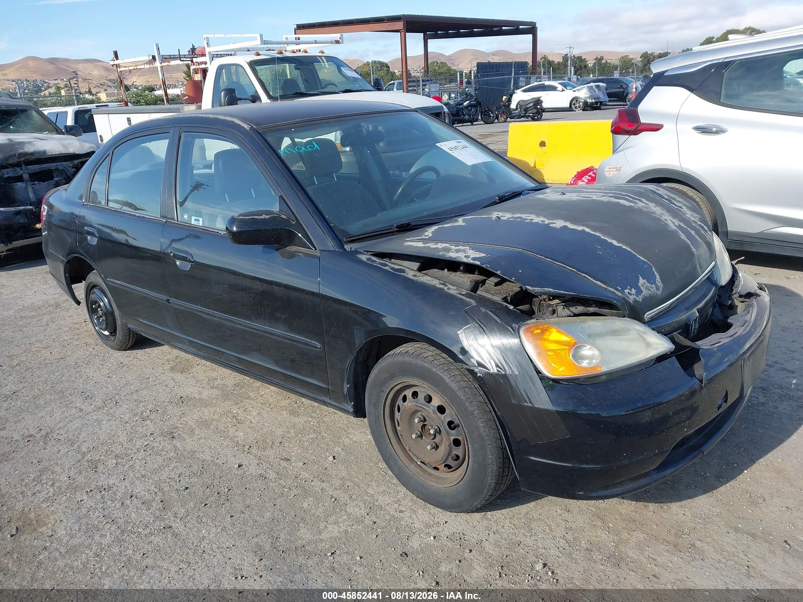2002 Honda Civic Lx Black vin: JHMES165X2S006063