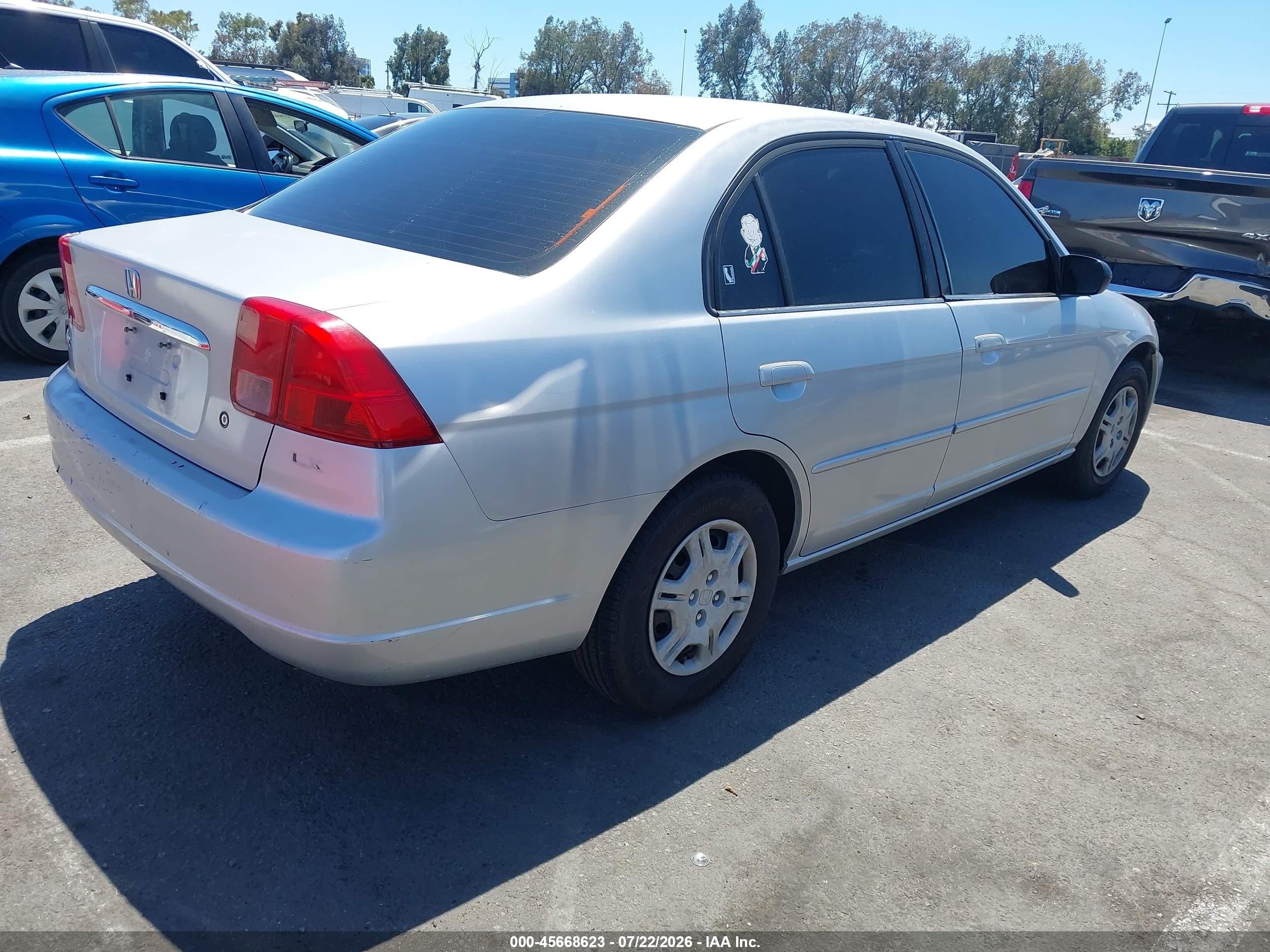 2002 Honda Civic Lx Silver vin: JHMES16682S002456
