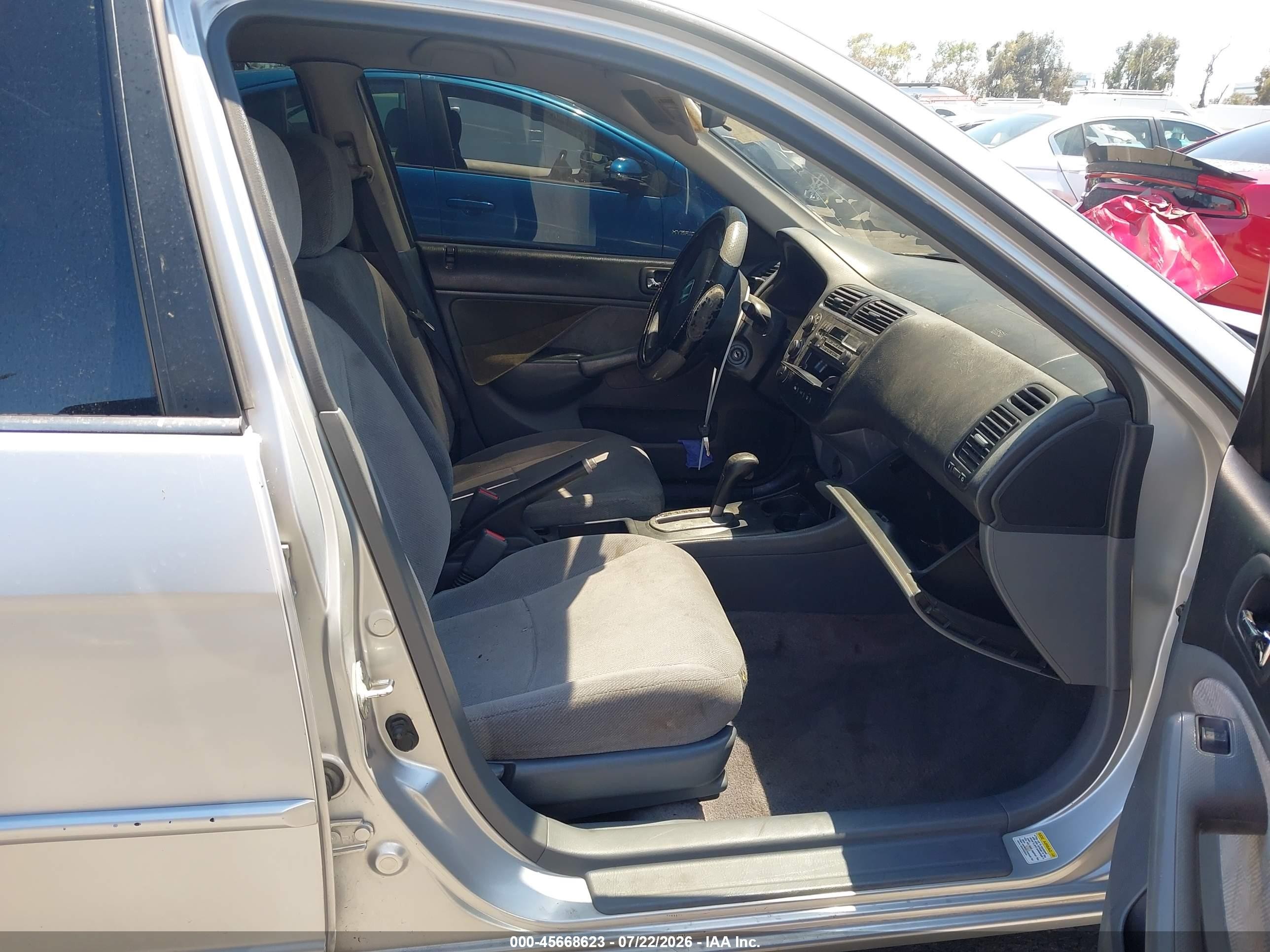 2002 Honda Civic Lx Silver vin: JHMES16682S002456