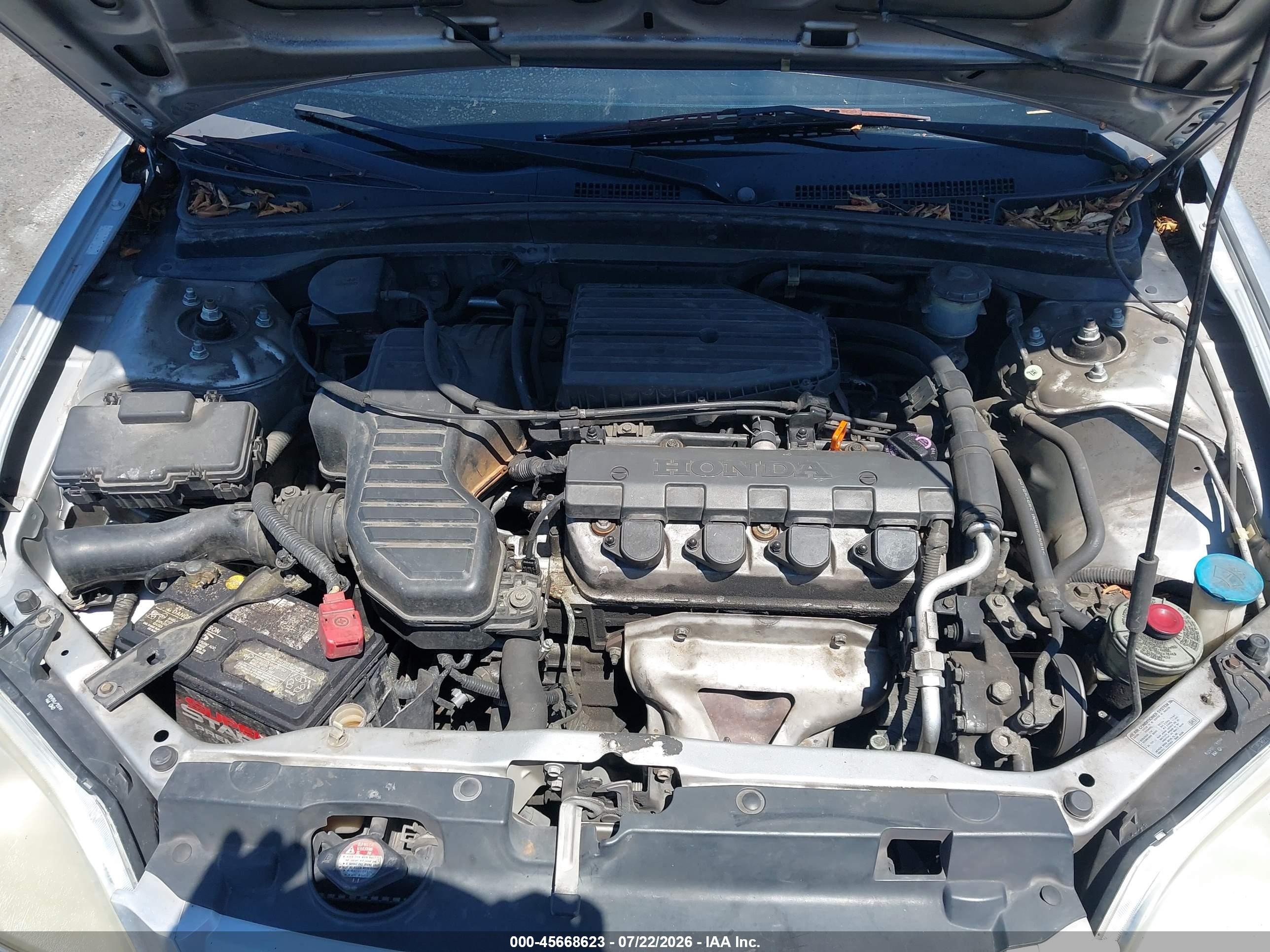 2002 Honda Civic Lx Silver vin: JHMES16682S002456
