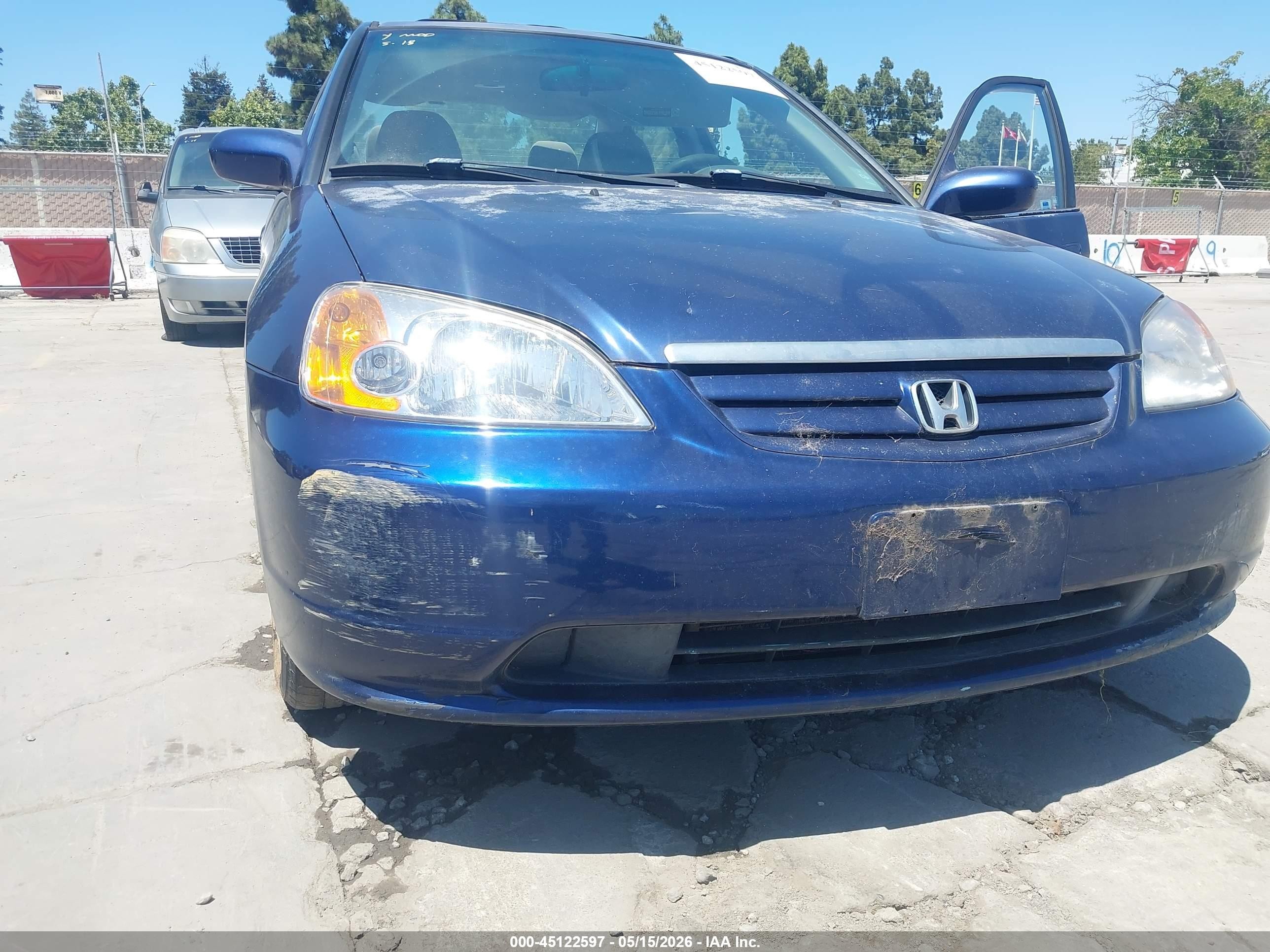 2003 Honda Civic Ex Blue vin: JHMES26703S000345