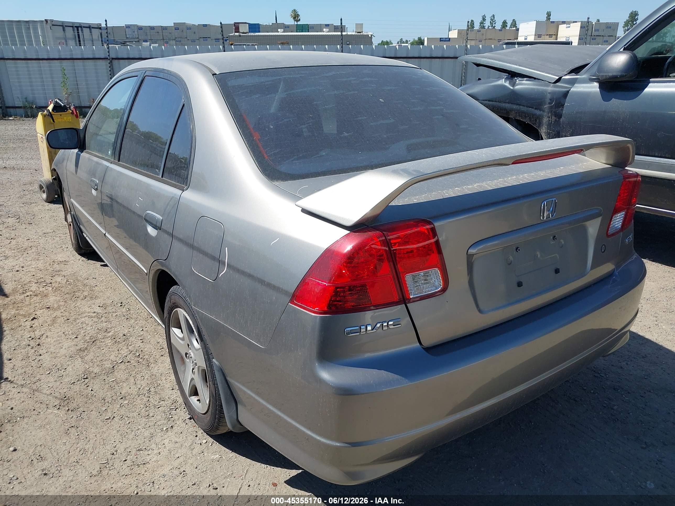 2005 Honda Civic Ex Gray vin: JHMES26715S001555