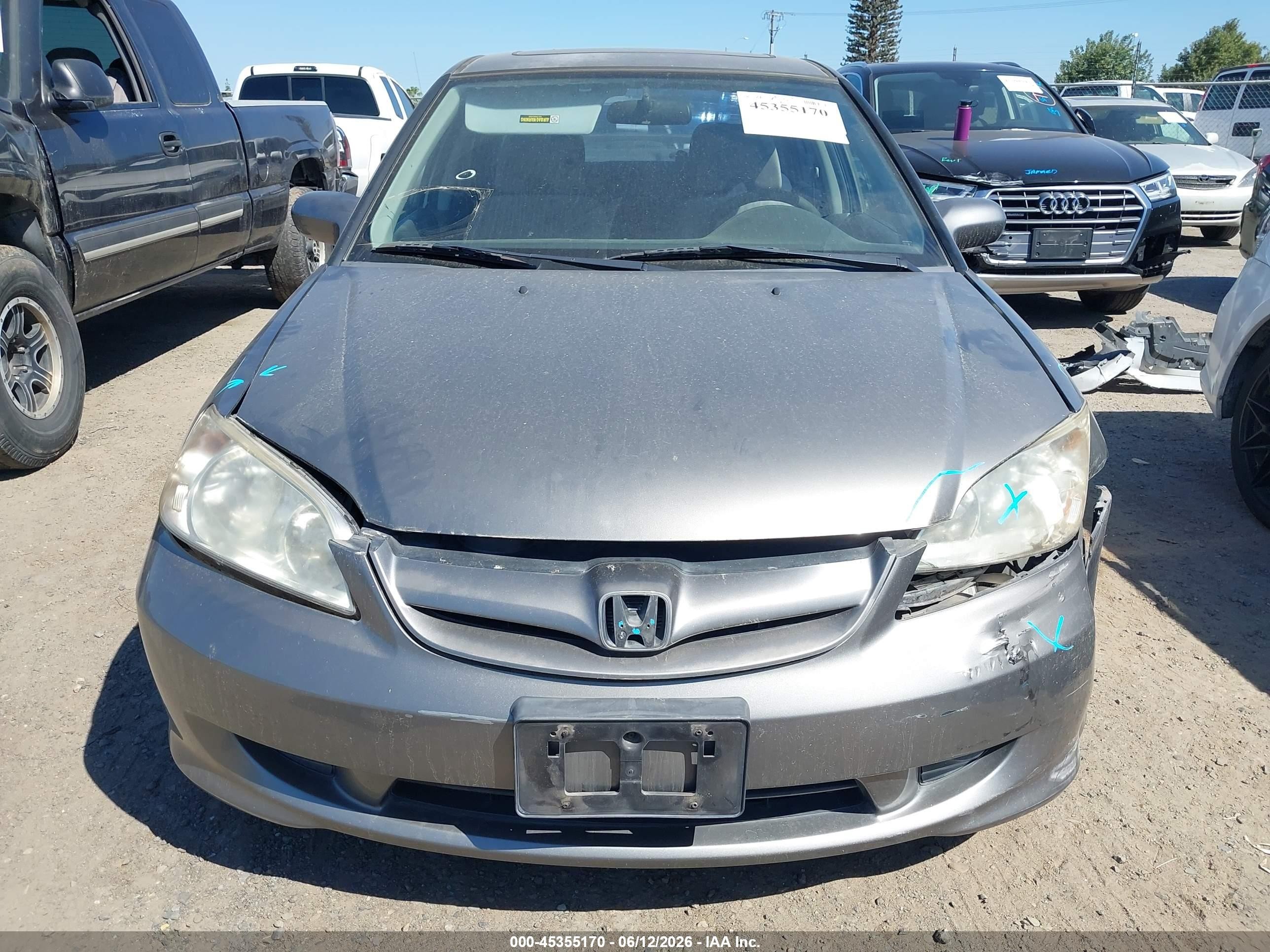 2005 Honda Civic Ex Gray vin: JHMES26715S001555