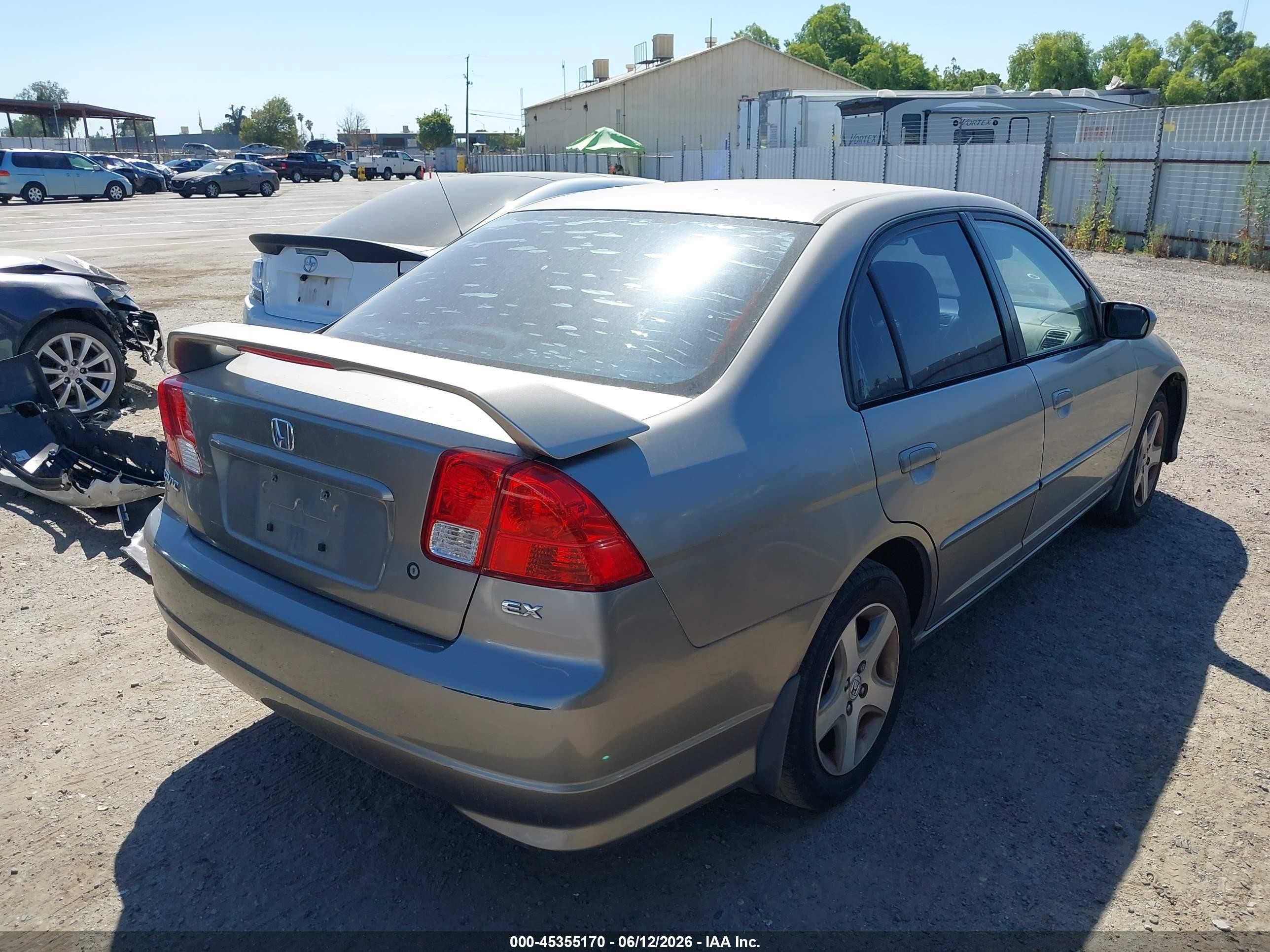 2005 Honda Civic Ex Gray vin: JHMES26715S001555