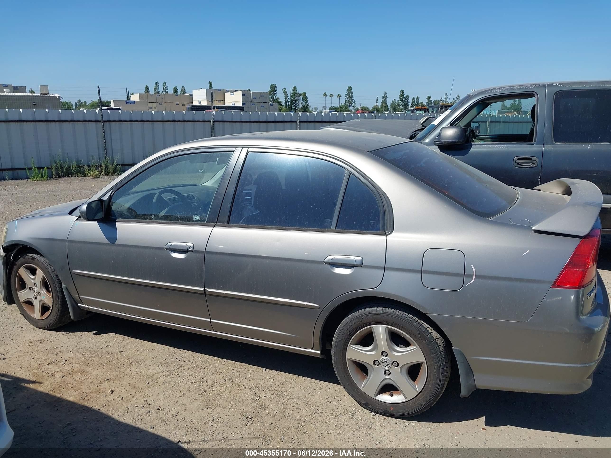 2005 Honda Civic Ex Gray vin: JHMES26715S001555