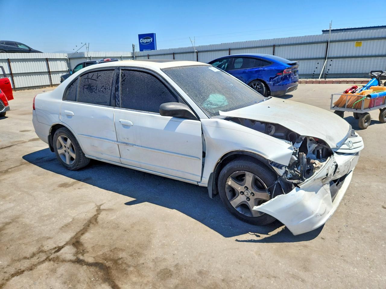 2003 Honda Civic Ex White vin: JHMES26733S001618