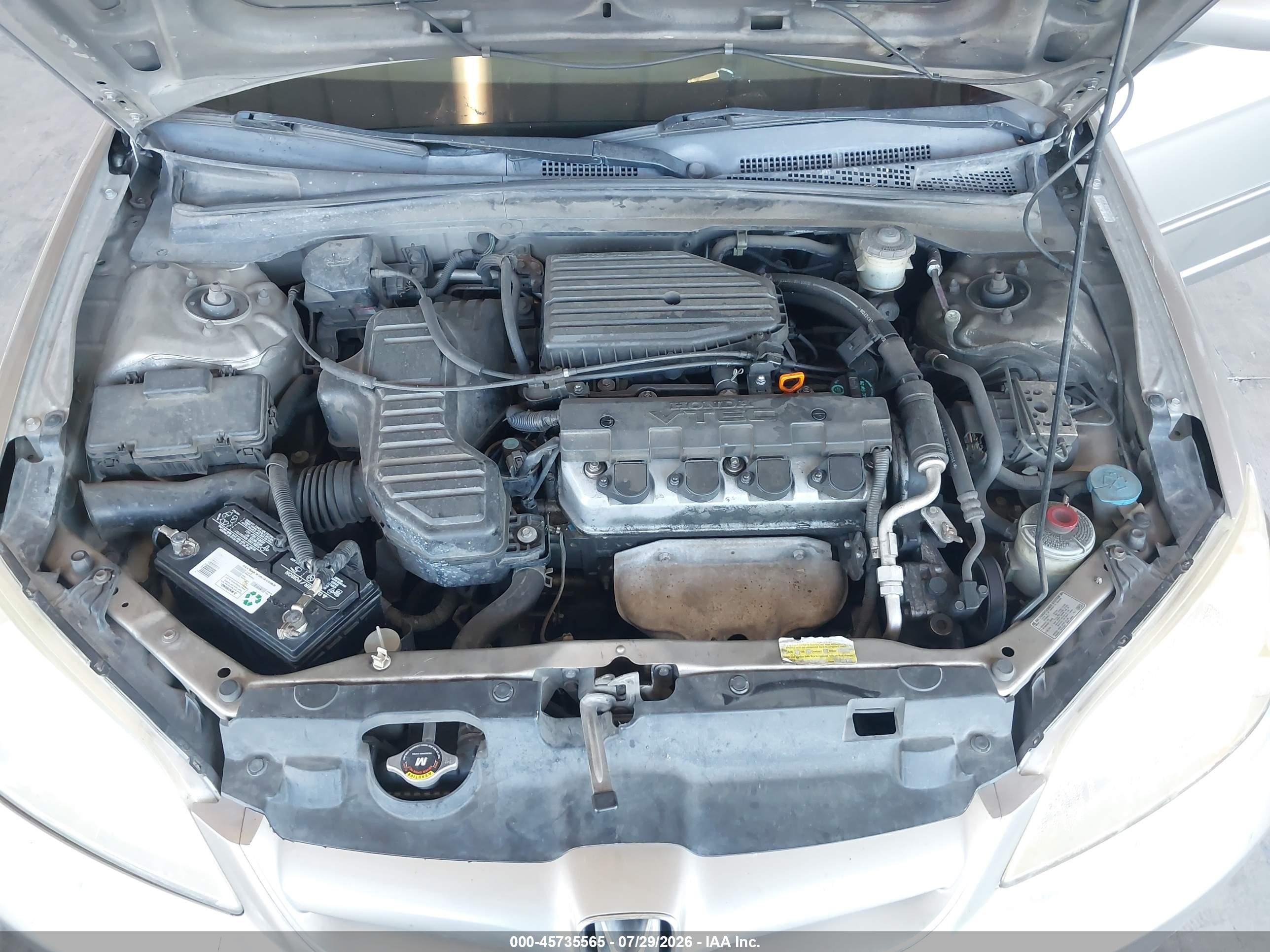2004 Honda Civic Ex Champagne vin: JHMES26764S000576