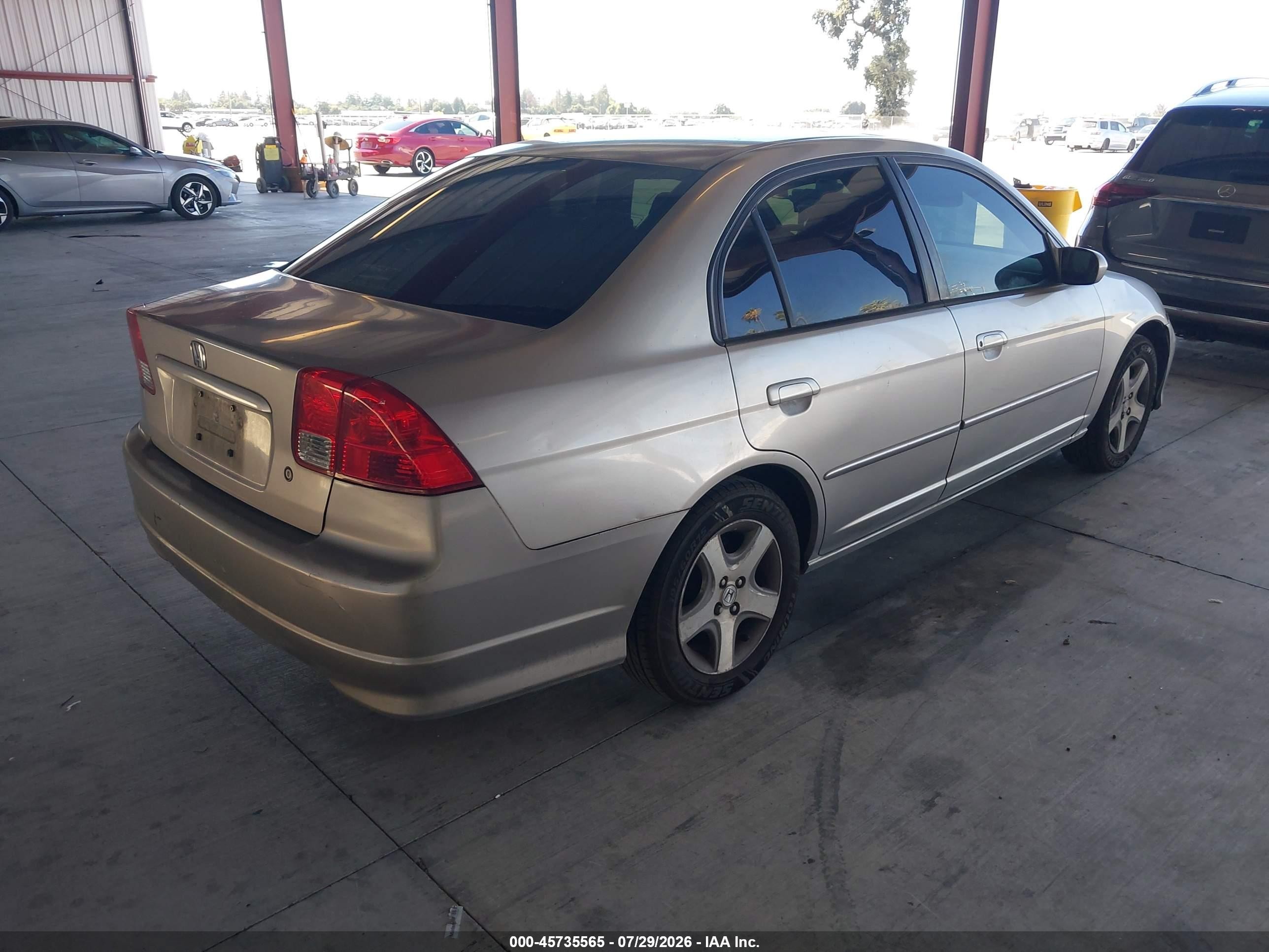 2004 Honda Civic Ex Champagne vin: JHMES26764S000576