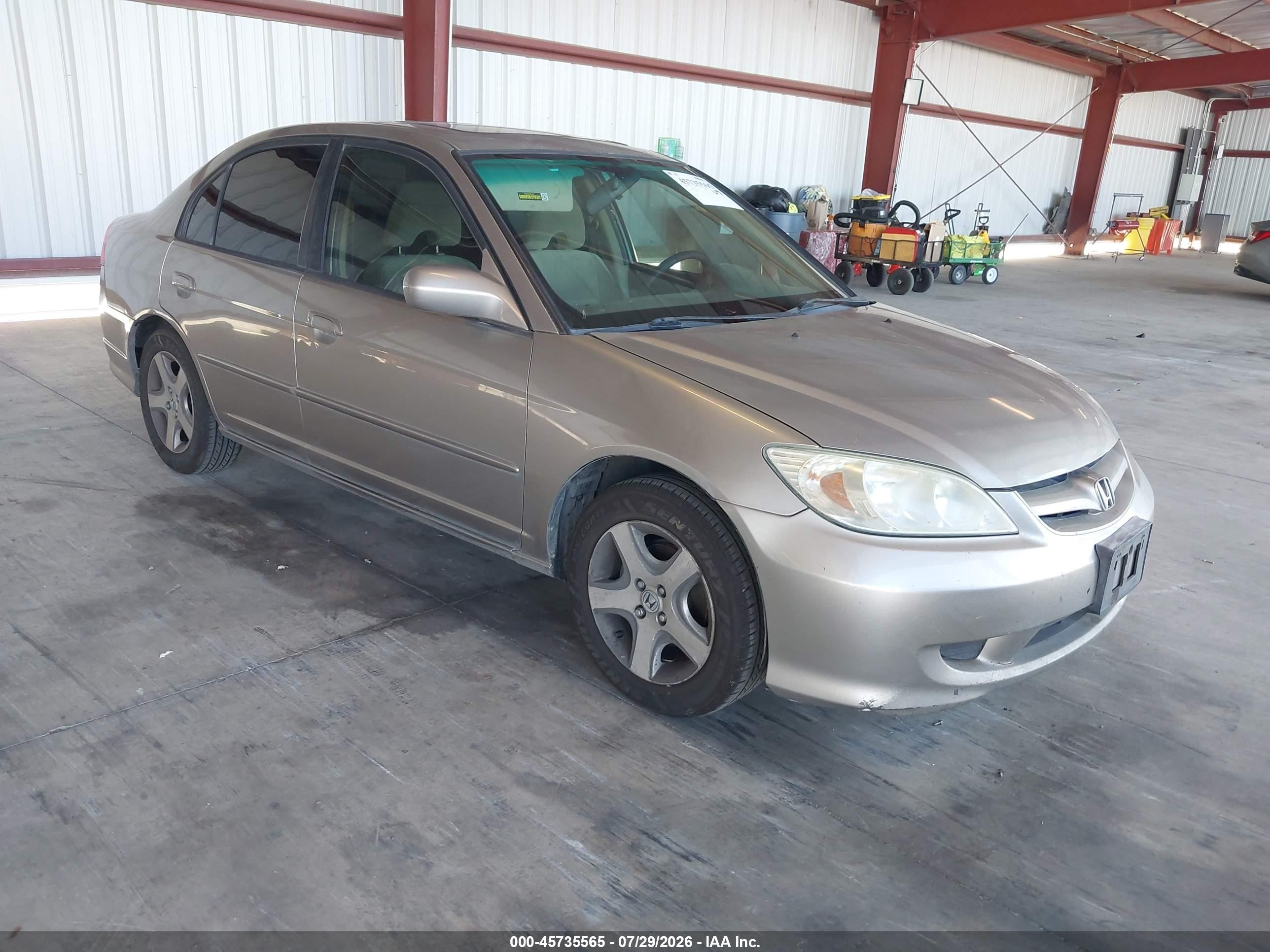 2004 Honda Civic Ex Champagne vin: JHMES26764S000576