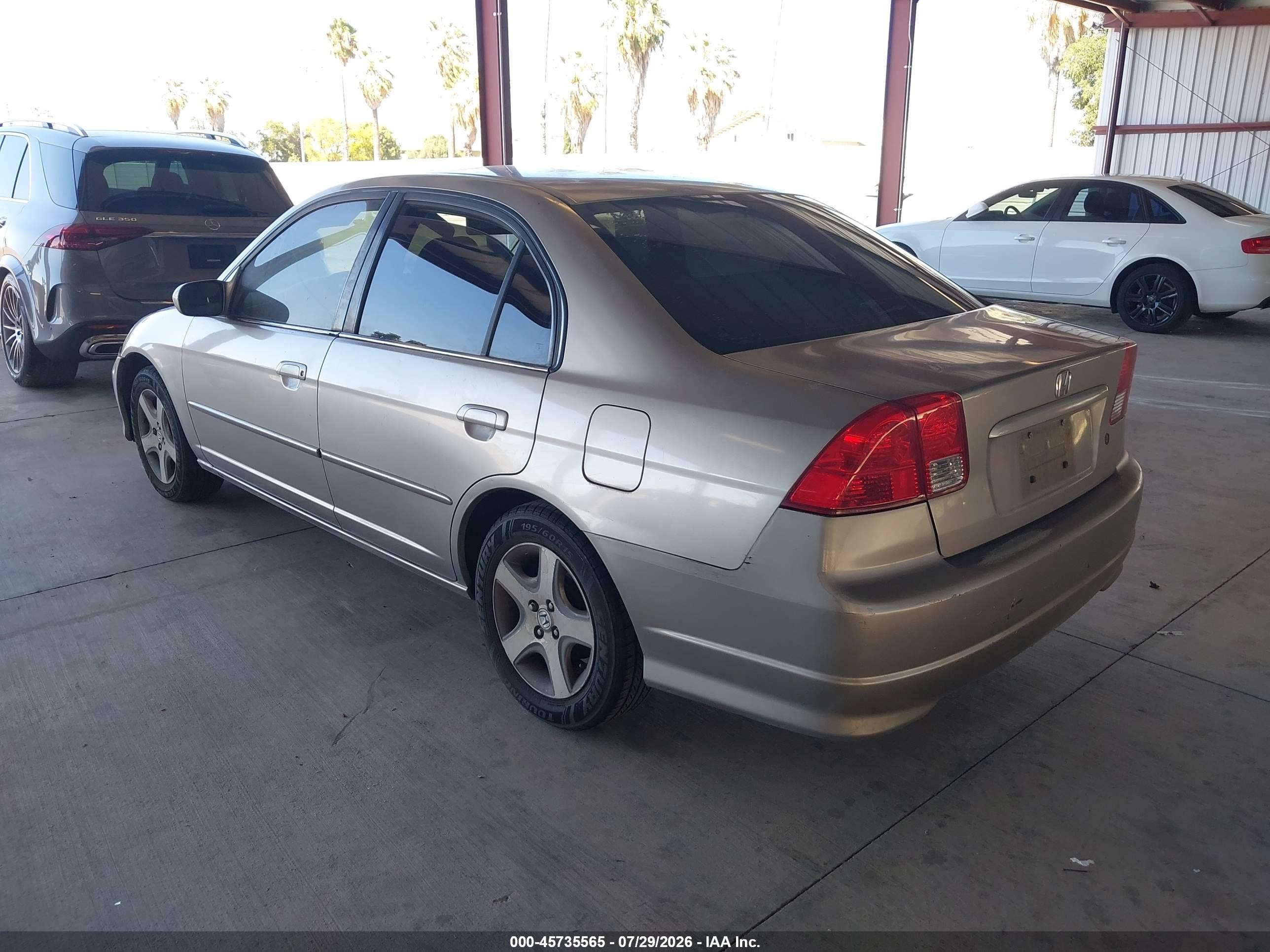 2004 Honda Civic Ex Champagne vin: JHMES26764S000576