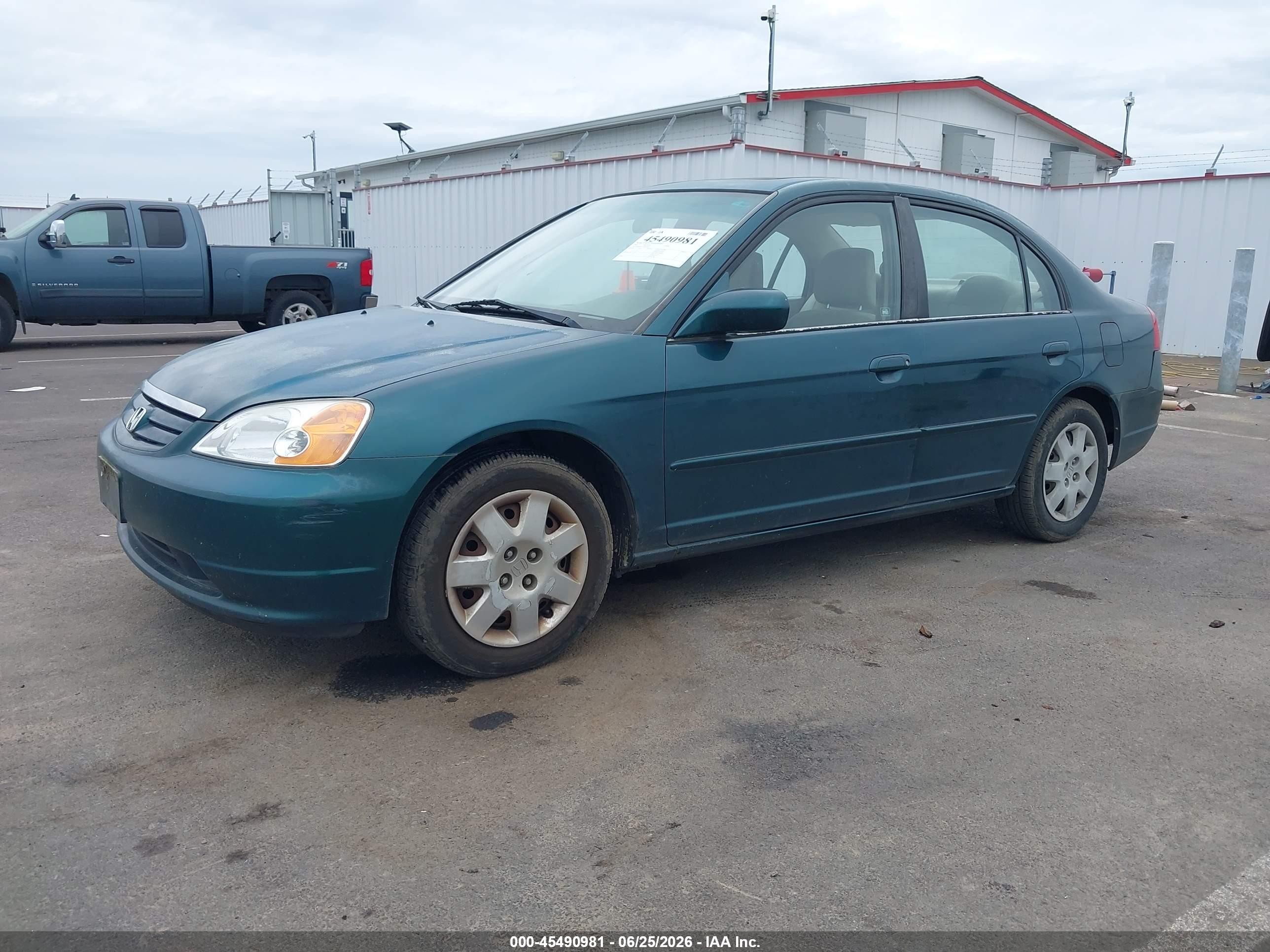 2001 Honda Civic Ex Green vin: JHMES26771S005040
