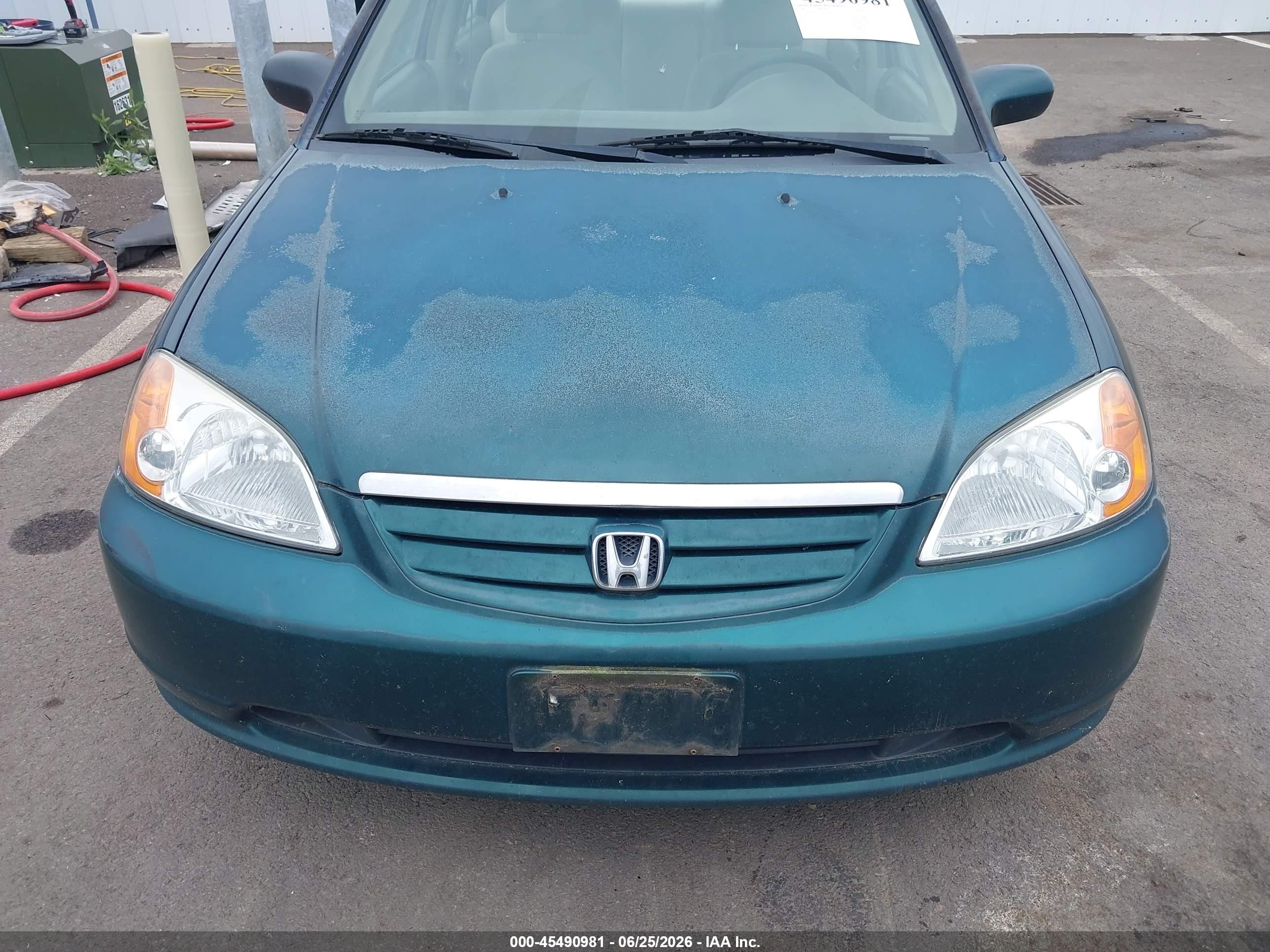 2001 Honda Civic Ex Green vin: JHMES26771S005040