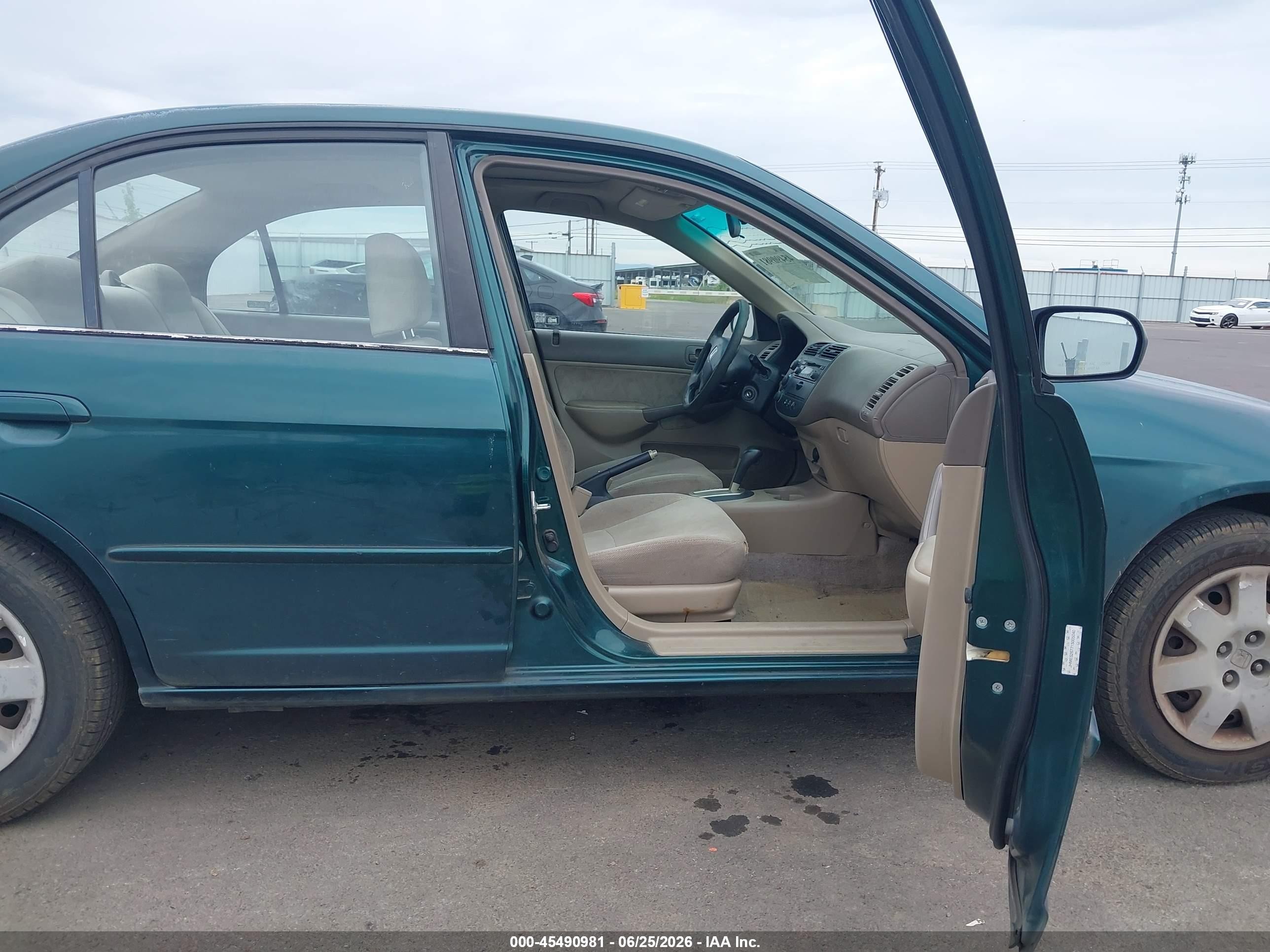 2001 Honda Civic Ex Green vin: JHMES26771S005040