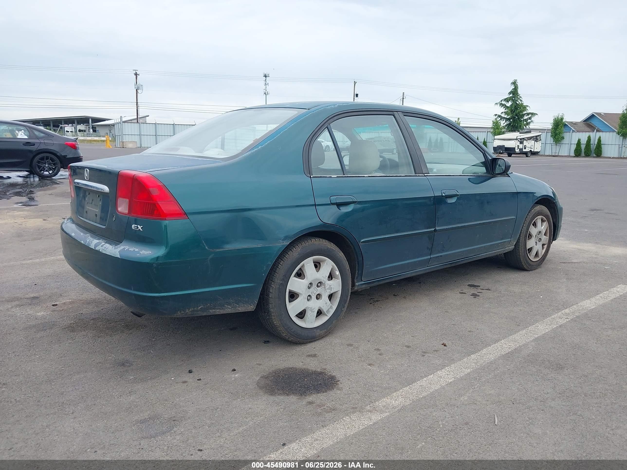 2001 Honda Civic Ex Green vin: JHMES26771S005040