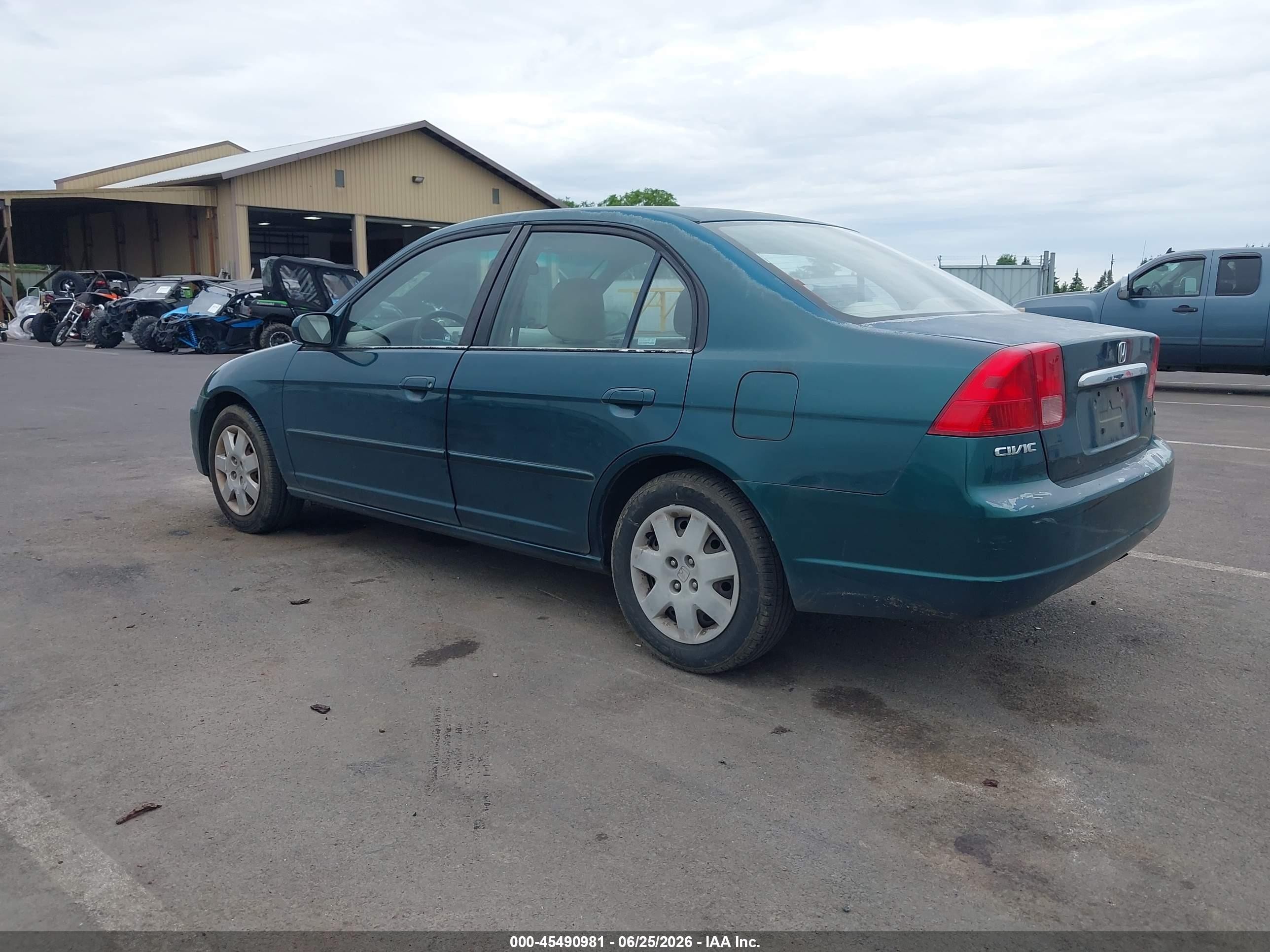 2001 Honda Civic Ex Green vin: JHMES26771S005040
