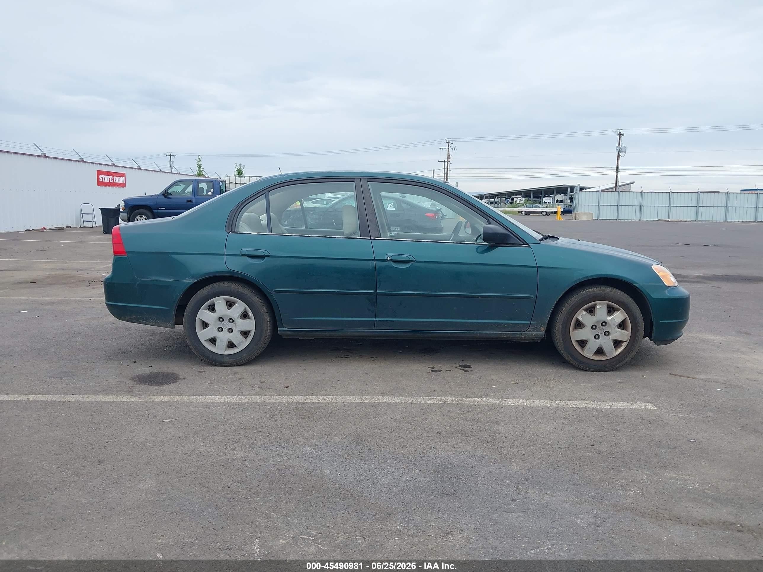 2001 Honda Civic Ex Green vin: JHMES26771S005040