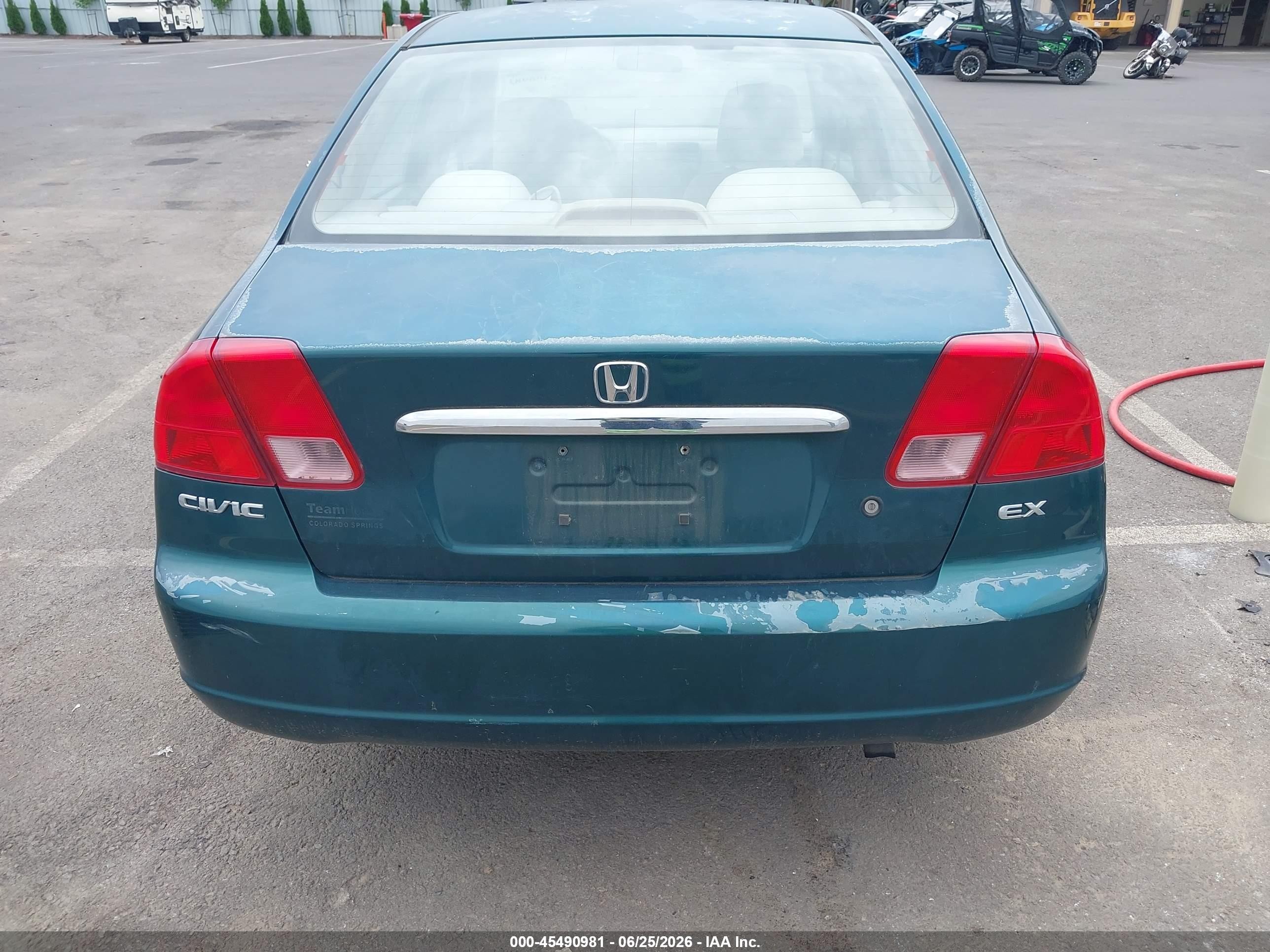 2001 Honda Civic Ex Green vin: JHMES26771S005040