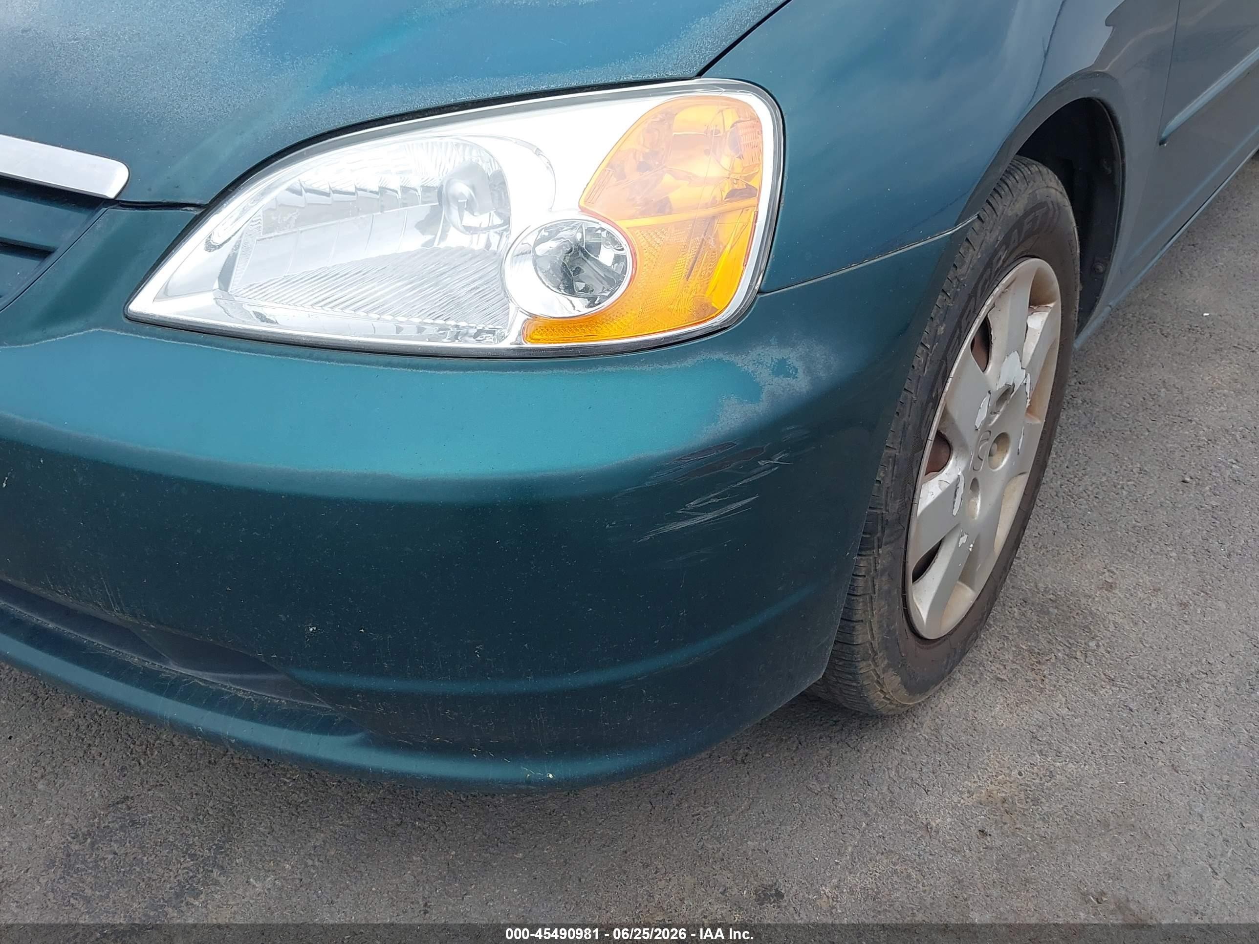 2001 Honda Civic Ex Green vin: JHMES26771S005040