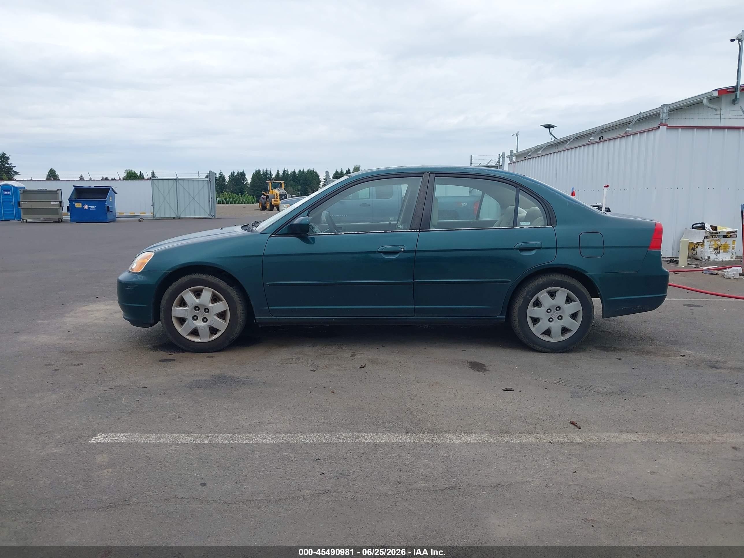2001 Honda Civic Ex Green vin: JHMES26771S005040